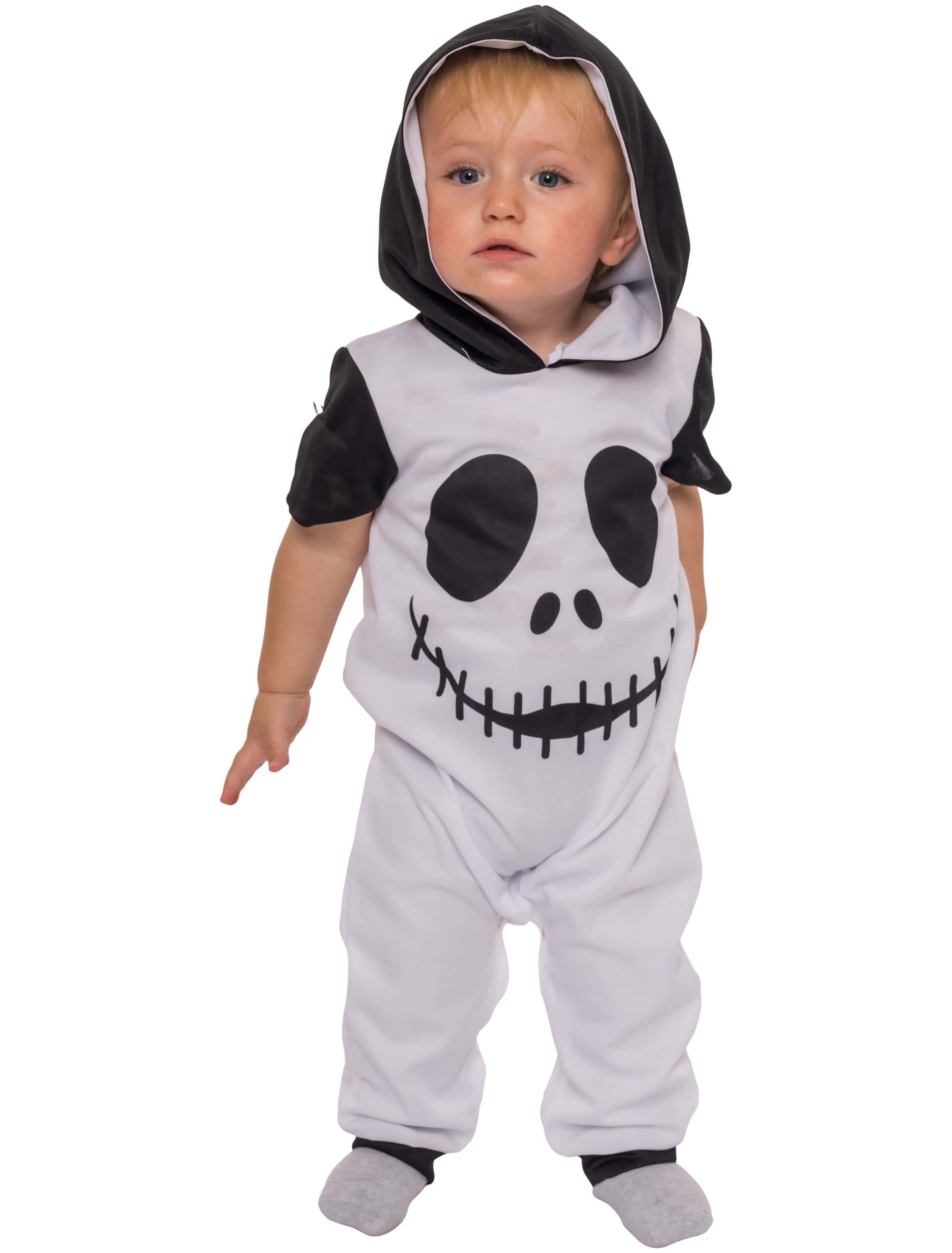 Overall Totenkopf schwarz/weiß 86/92