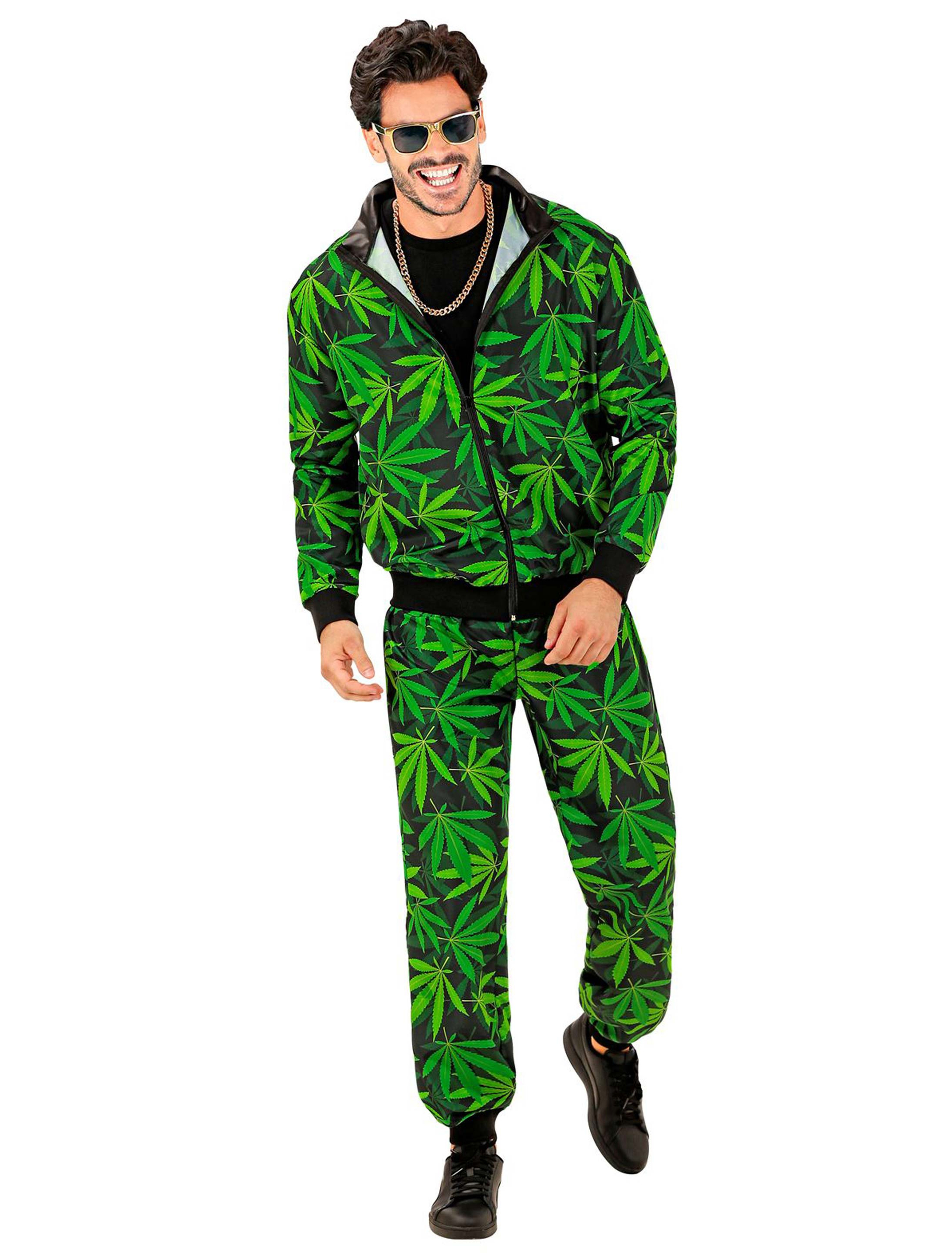 Jogginganzug Ganja Herren schwarz/grün XL