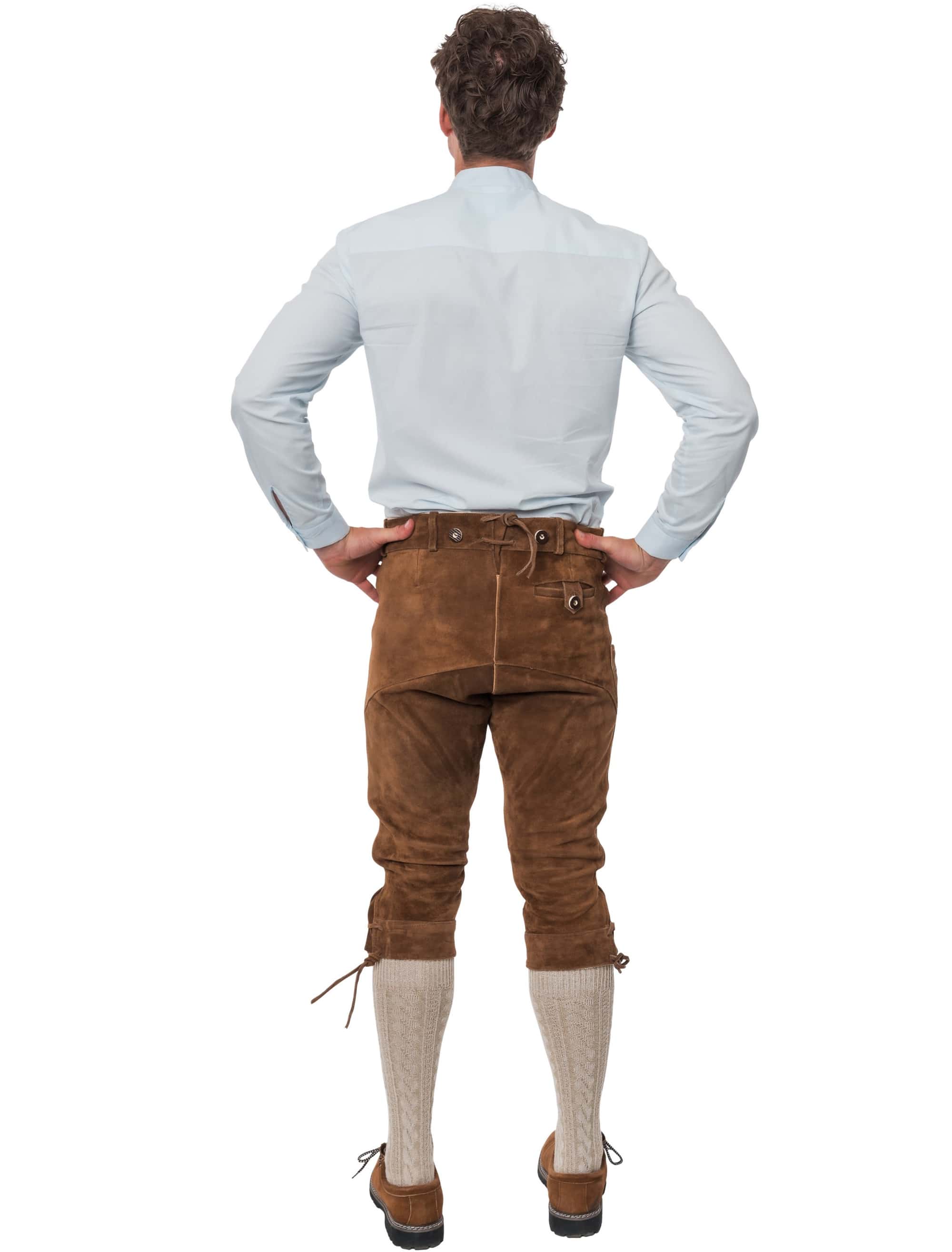 Lederhose Josef 3/4 lang Herren dunkelbraun L