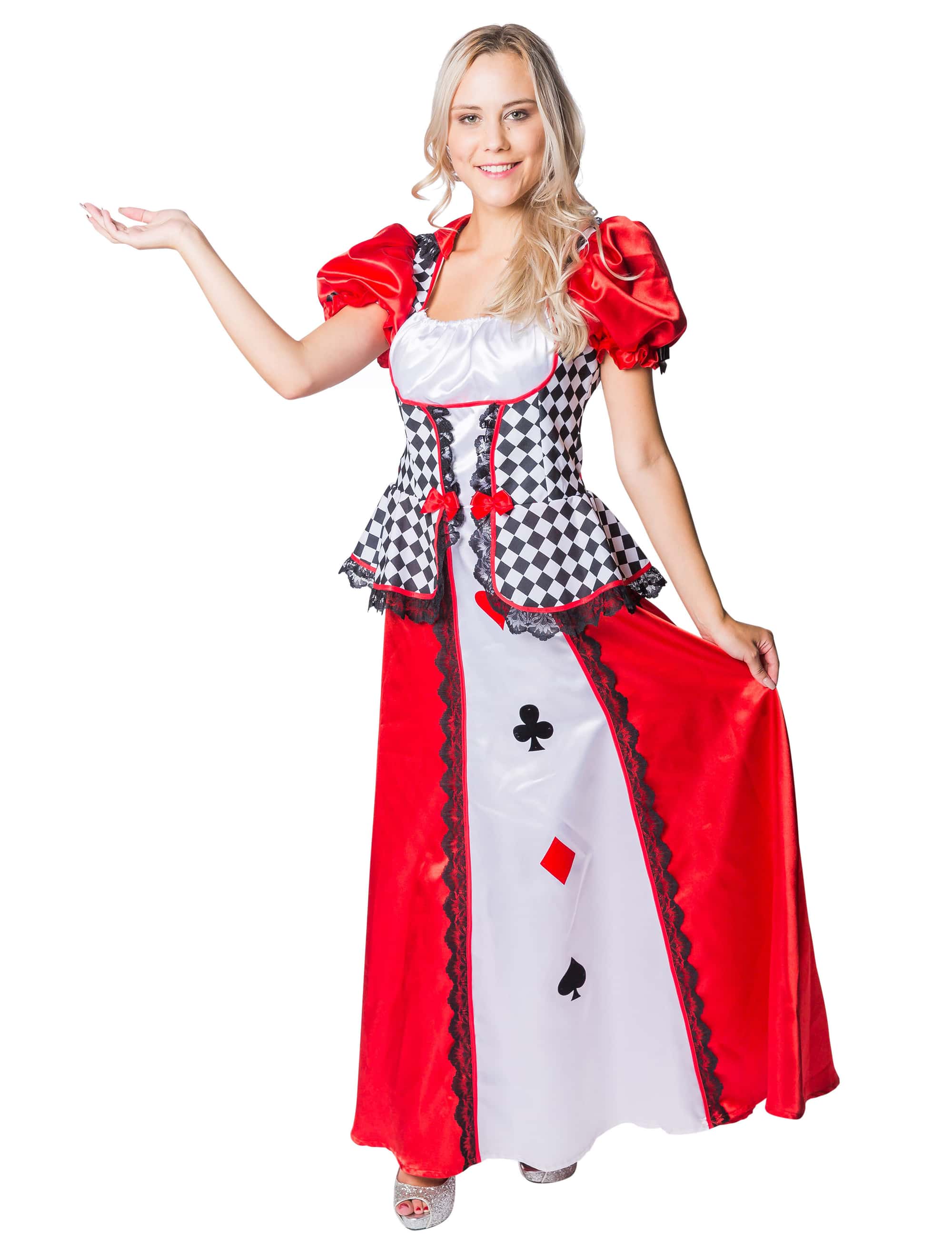 Kleid Kartenspielerin lang Damen bunt S