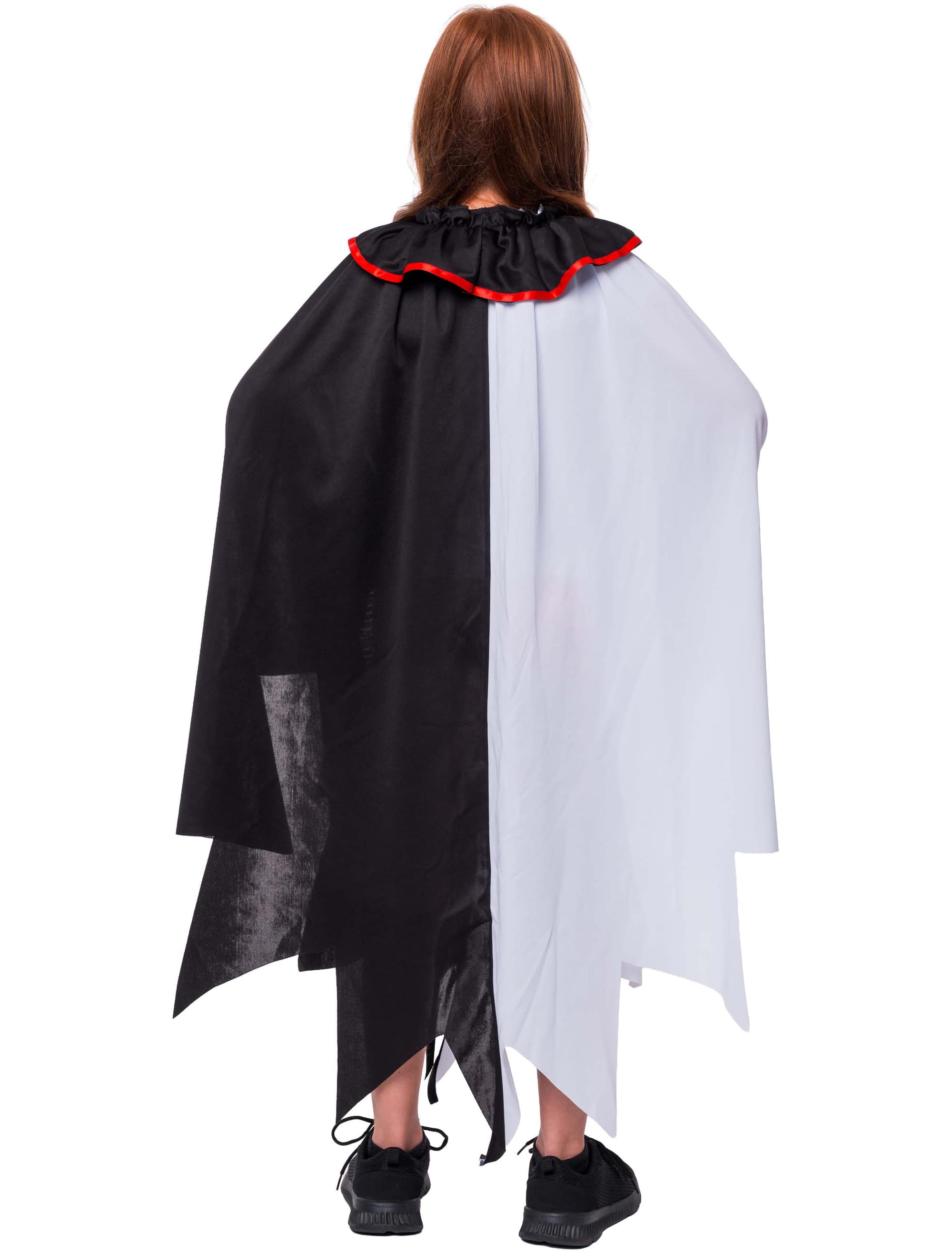 Poncho Clown Kinder schwarz/weiß/rot one size