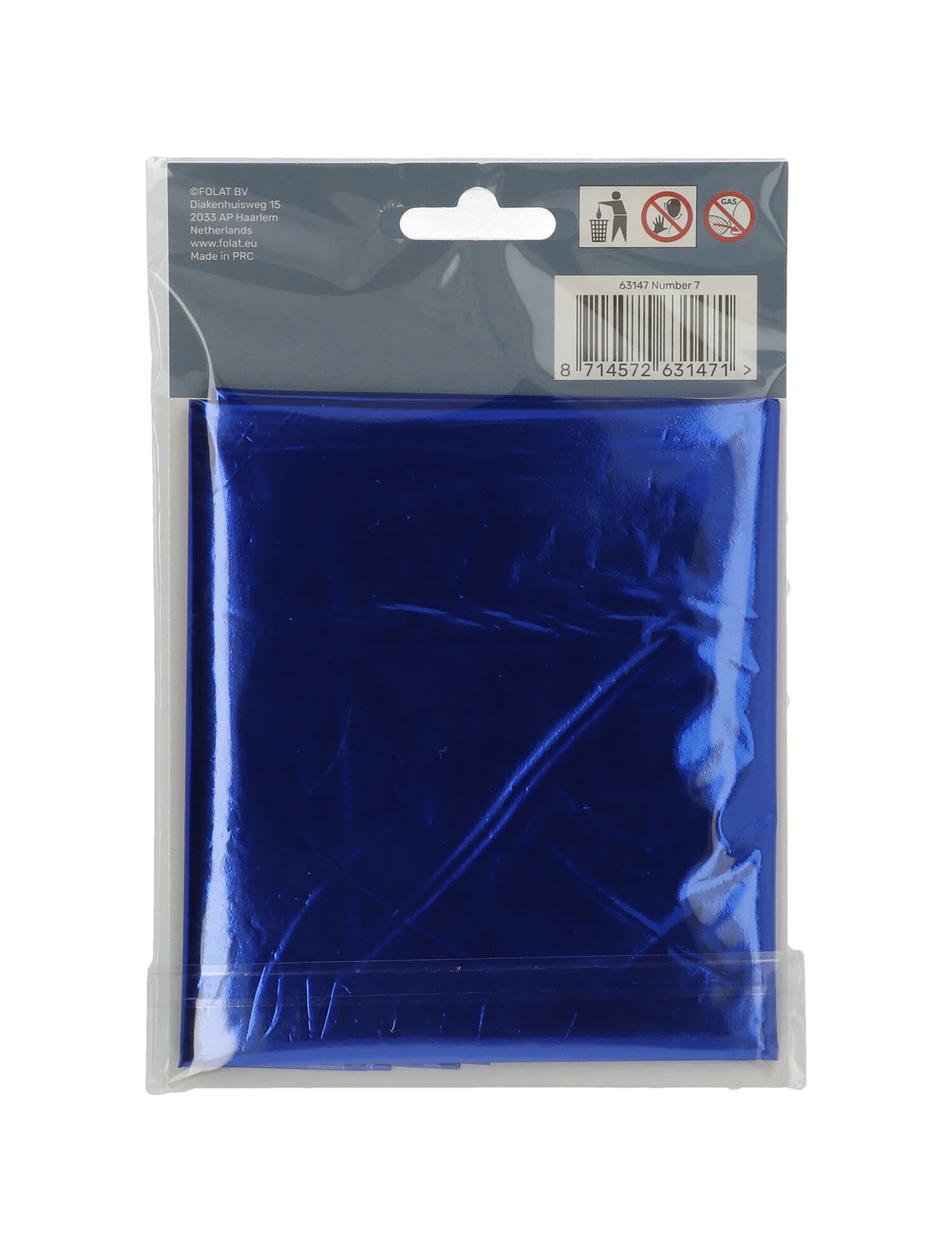 Folienballon Zahl 7 L blau
