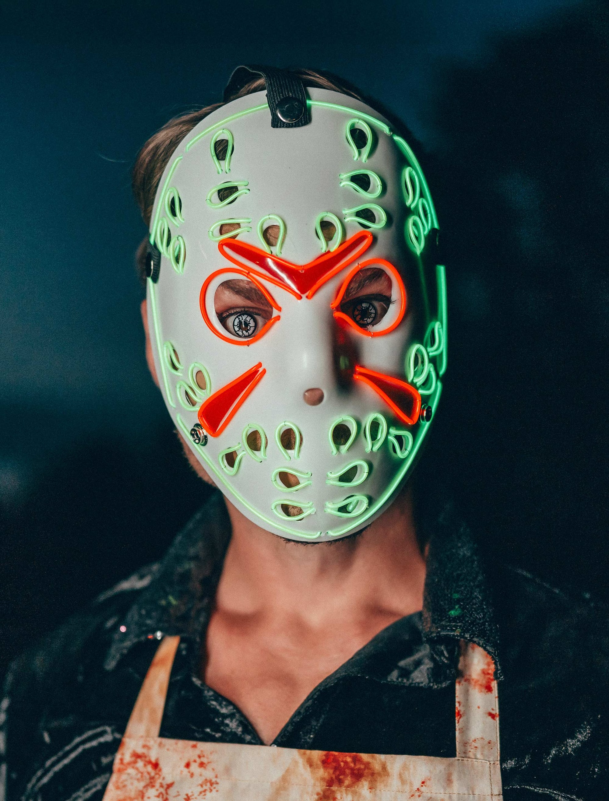 LED Maske Hockey bunt