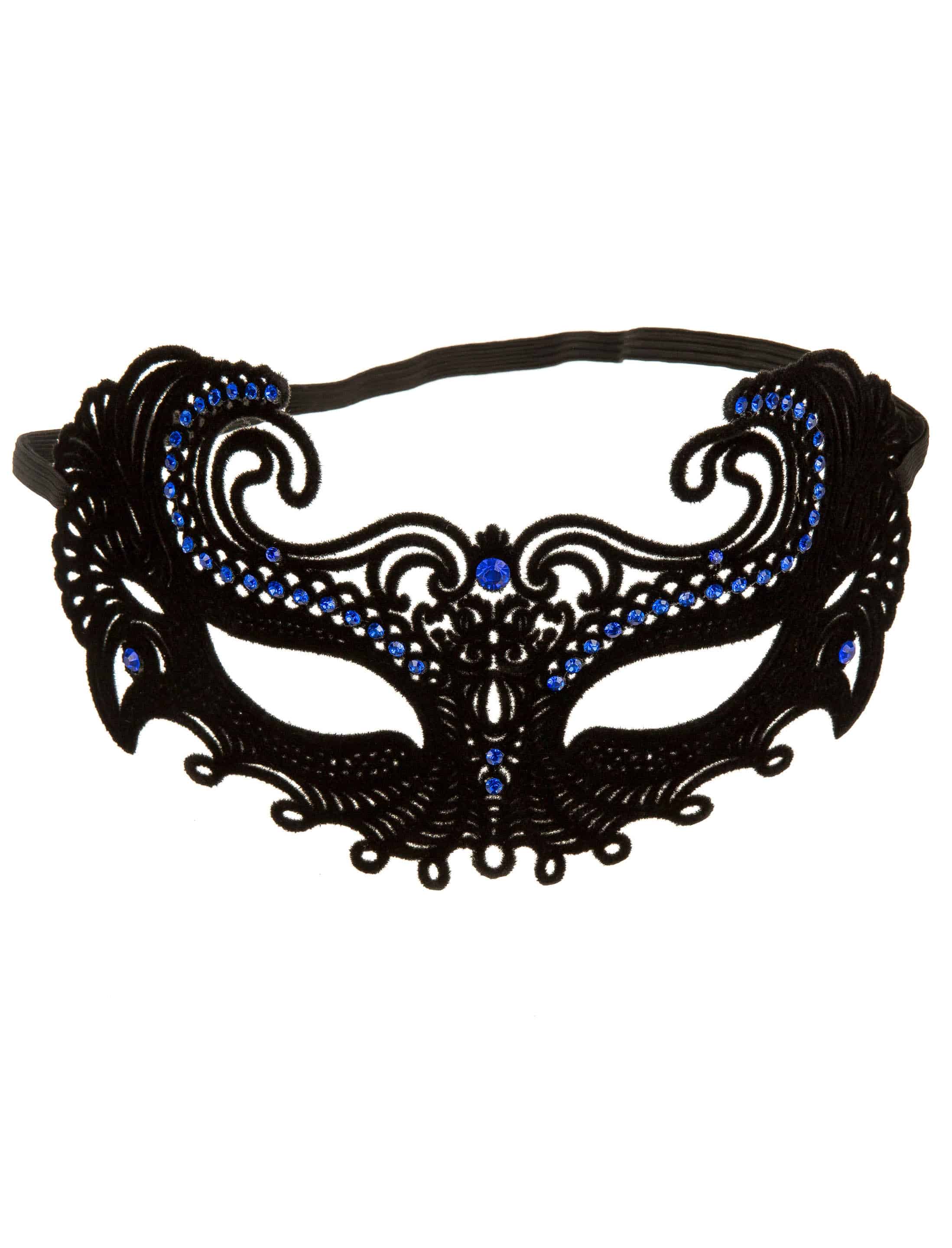 Maske mit lila Kristallen schwarz