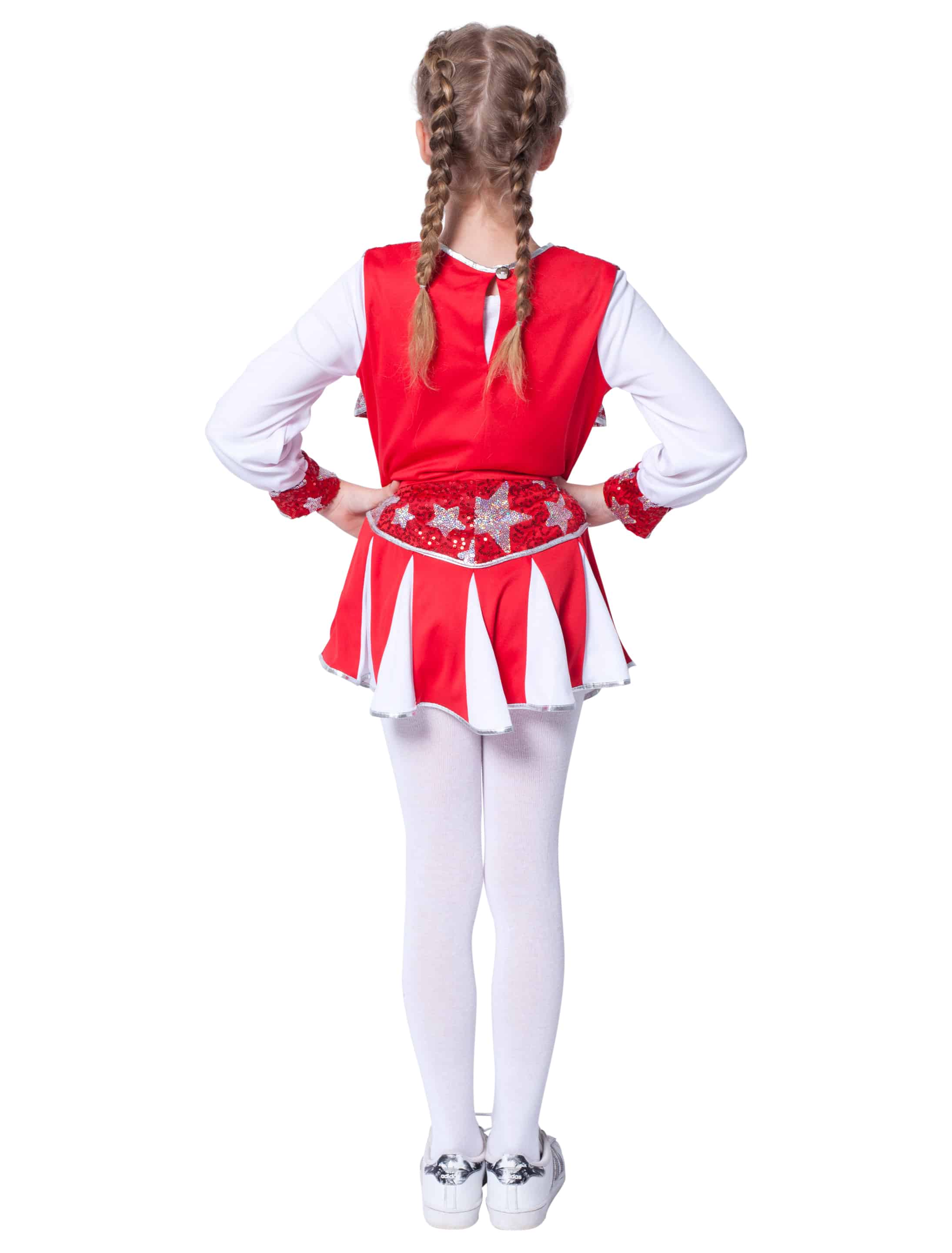 Kleid Cheerleader Kinder rot/weiß 128