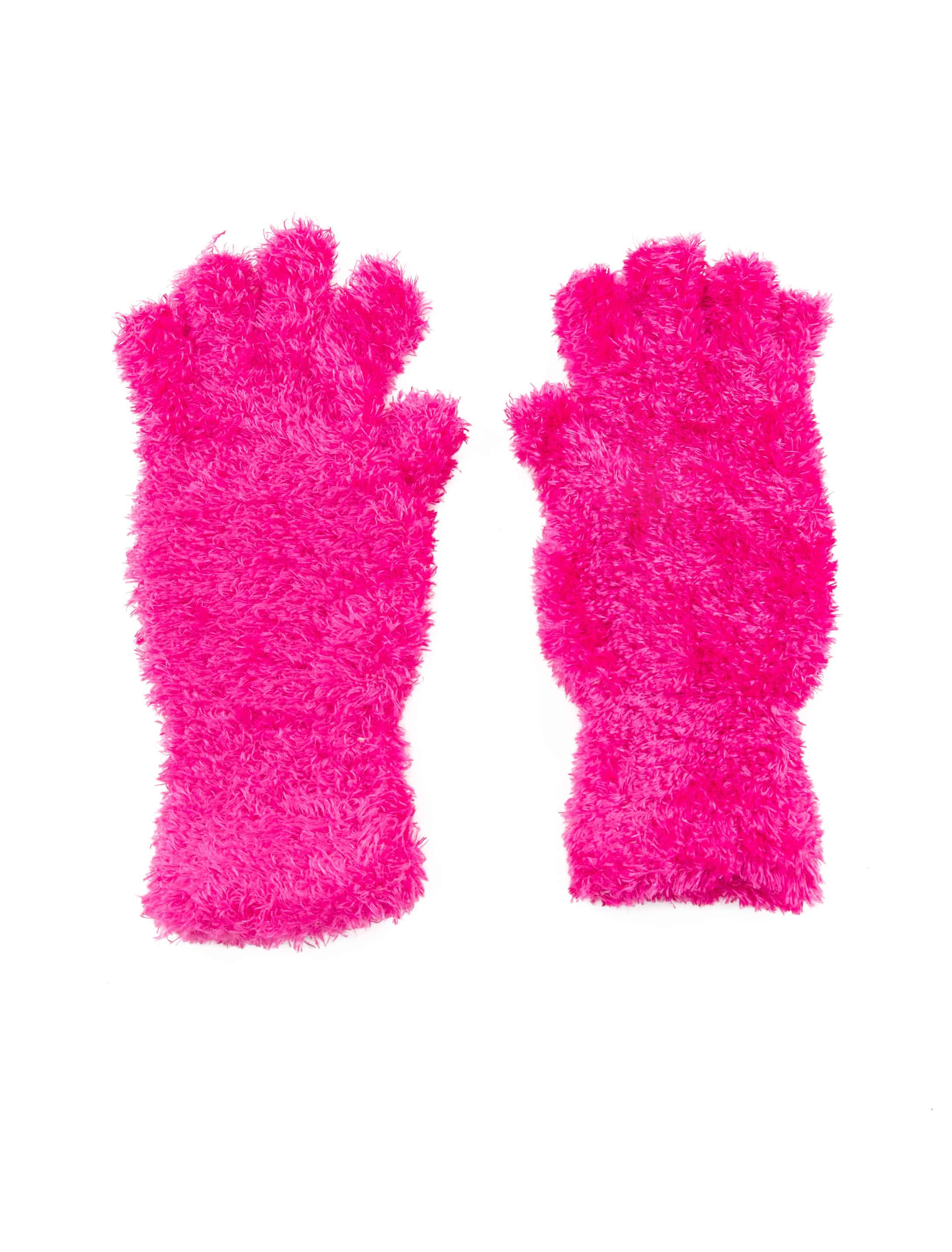 Handschuhe fingerlos Flausch neonpink one size