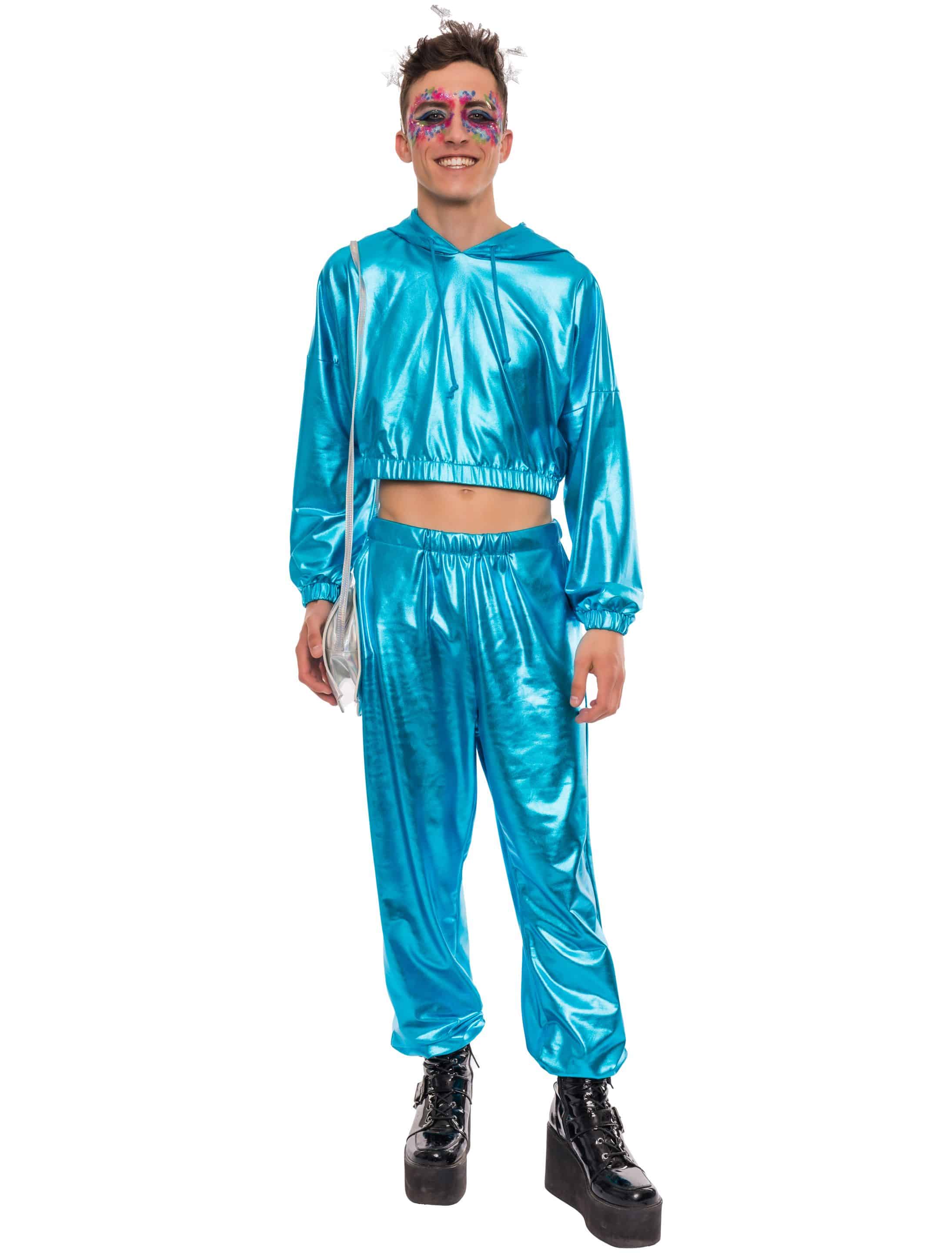 Hose metallic blau S/M