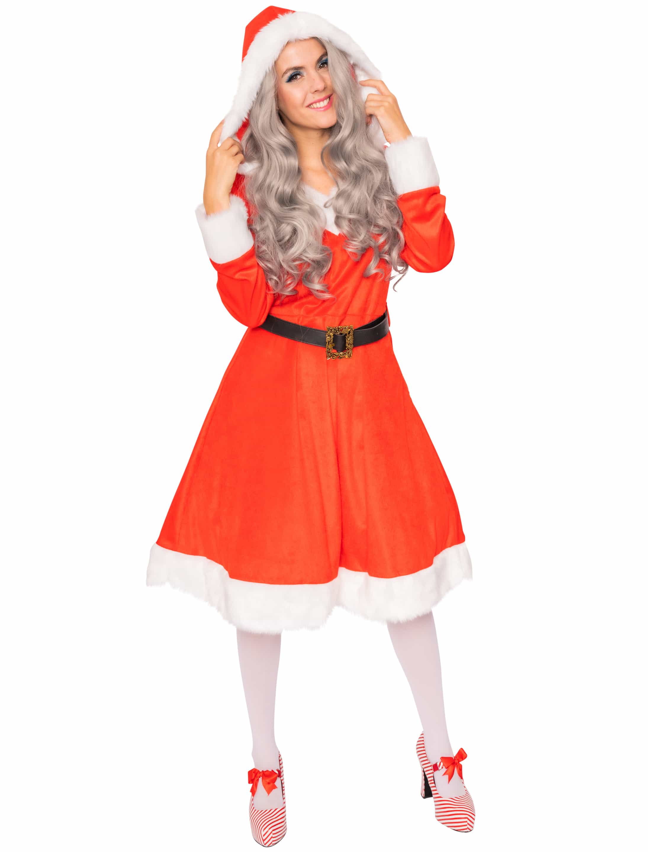 Kleid Nikolaus Damen 2-tlg. Damen rot S/M