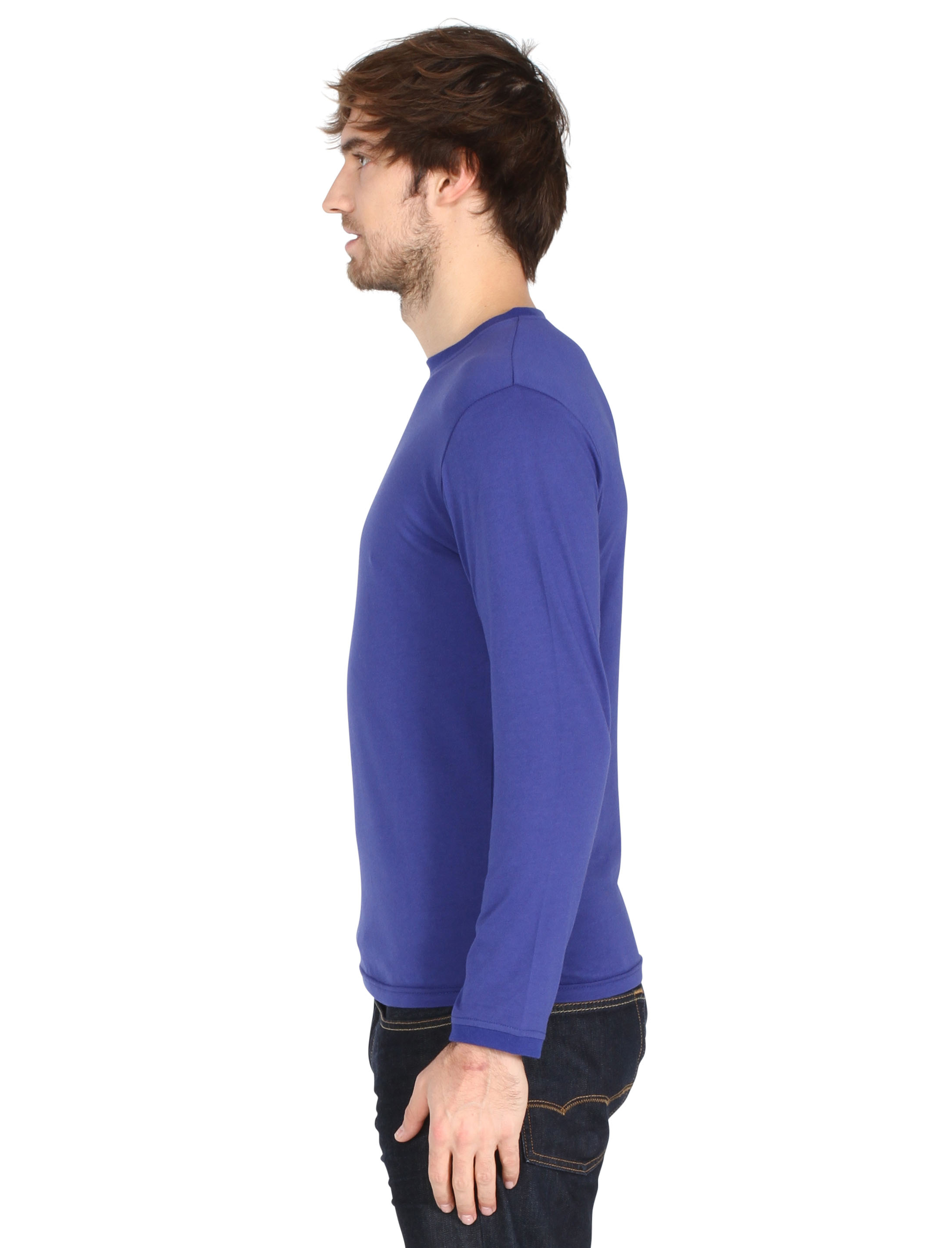 Shirt langarm blau S