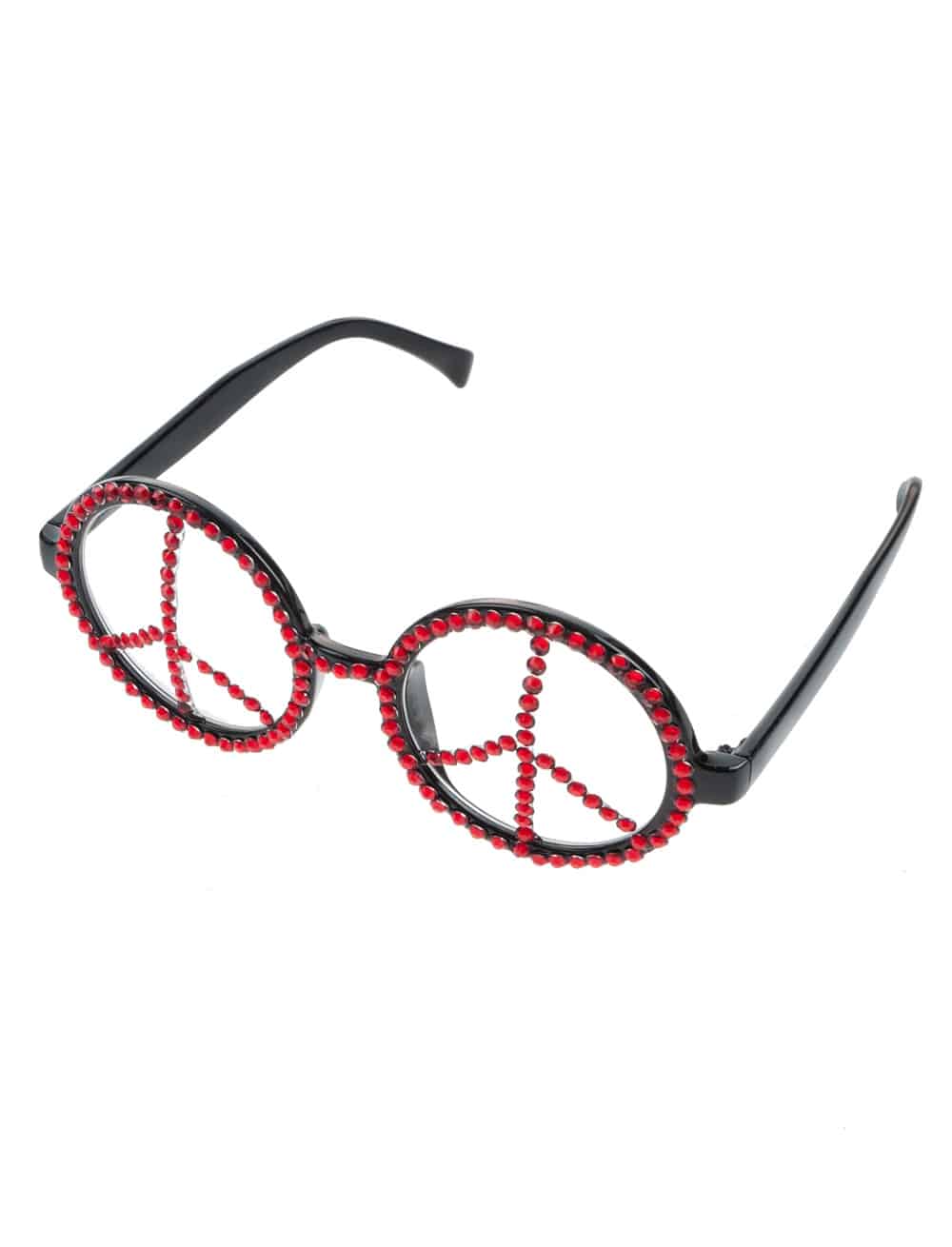 Brille Peace mit Strass rot
