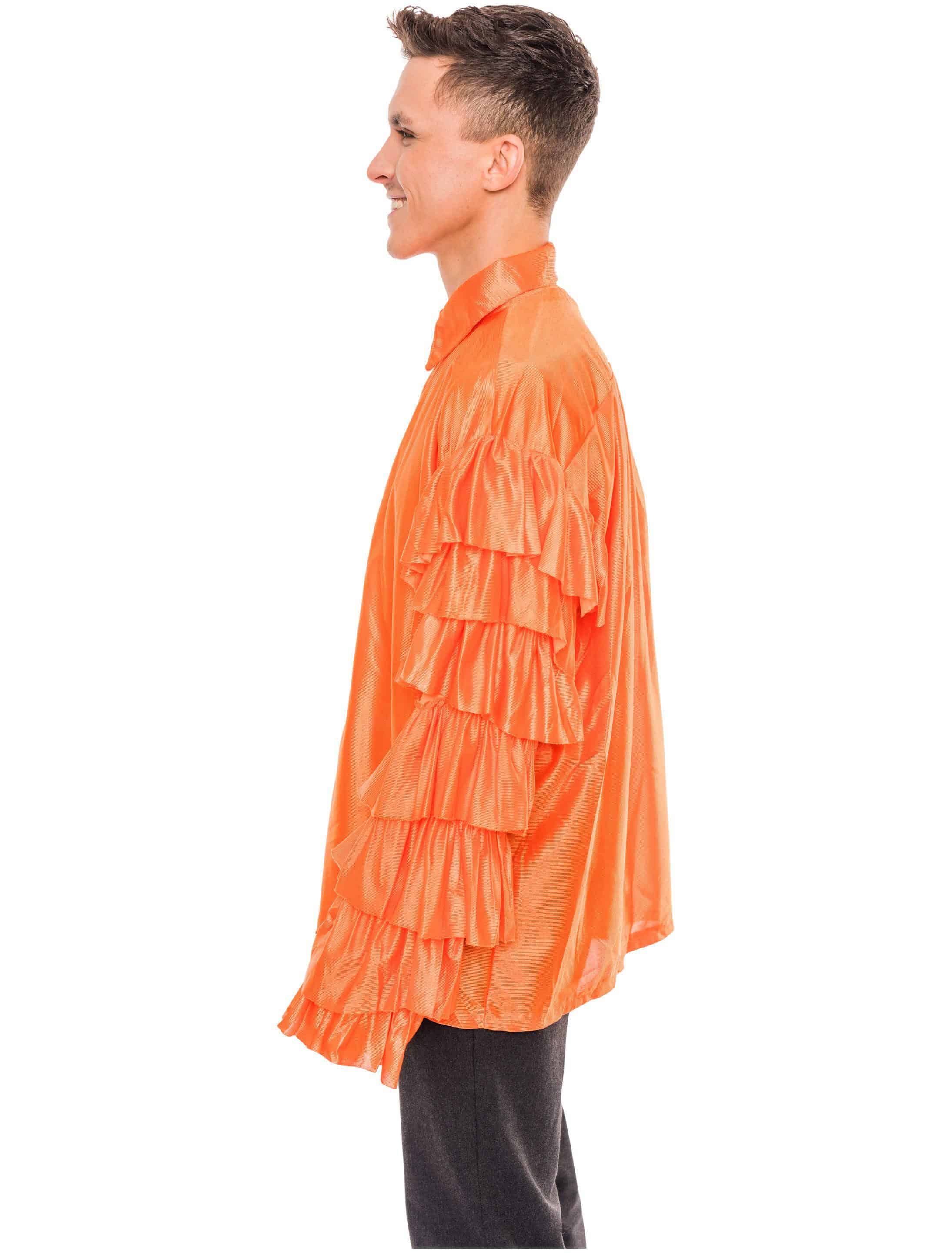 Rüschenhemd Limbo orange one size