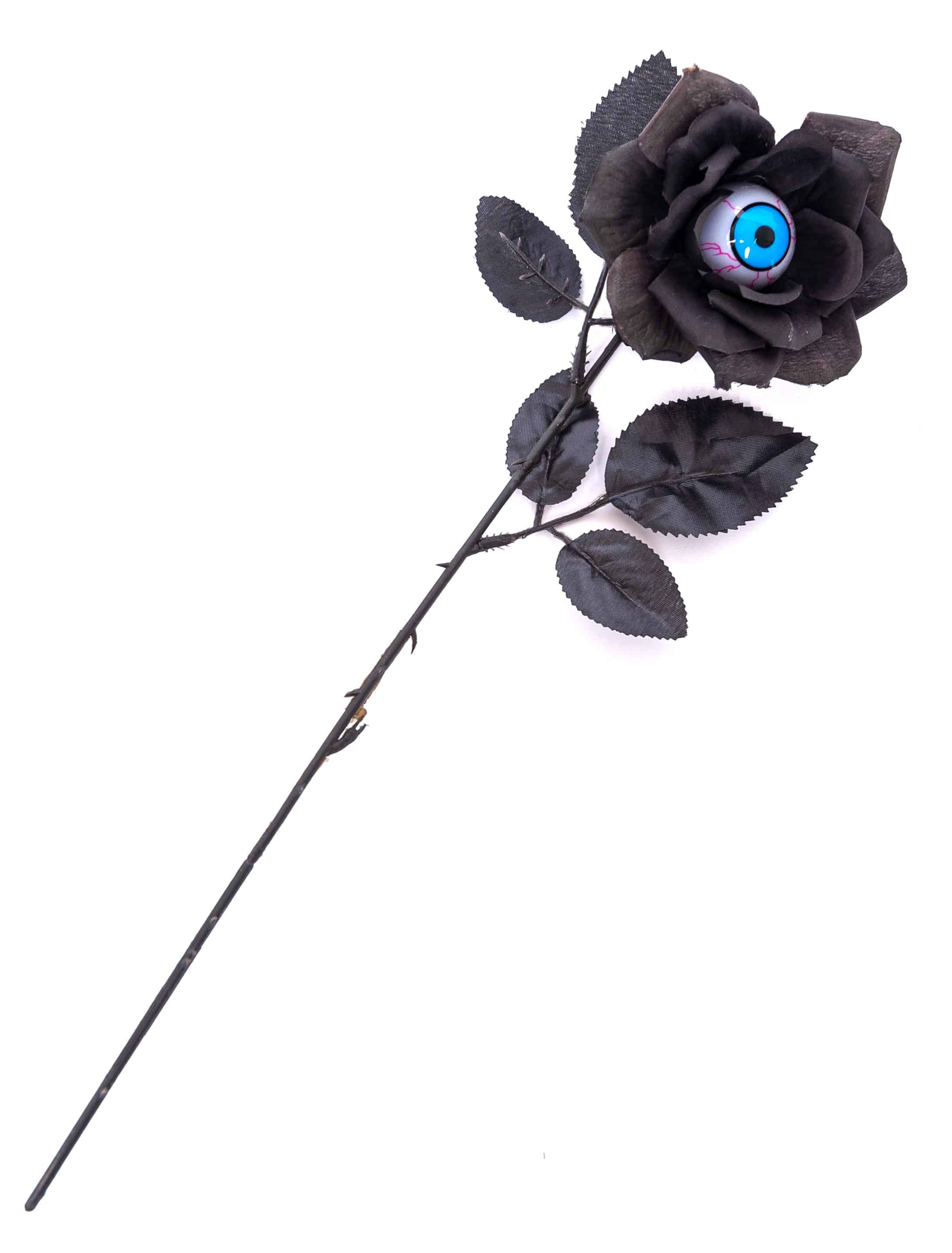 Rose schwarz mit Auge blau
