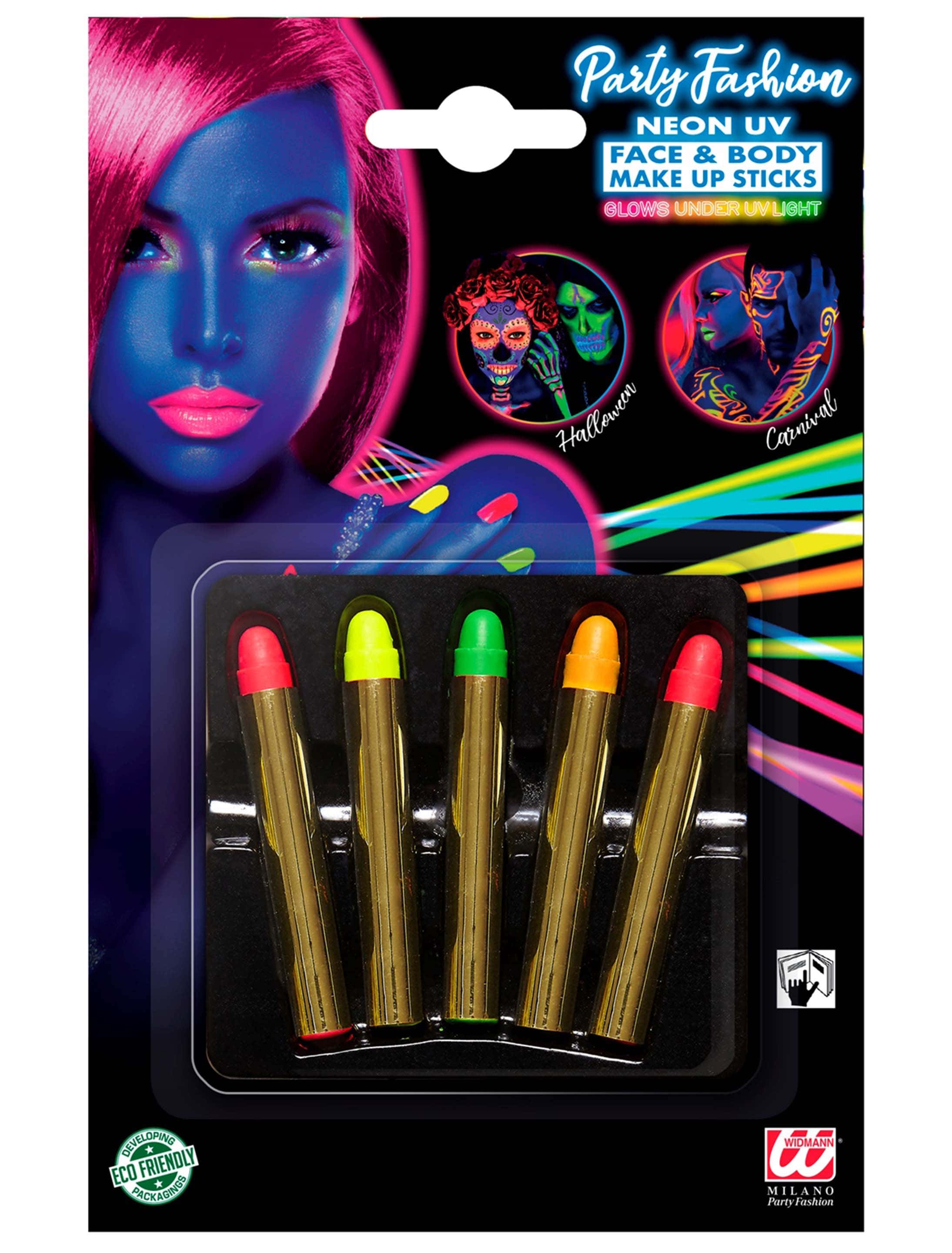 Schminkstift Set Neon 5-tlg. bunt