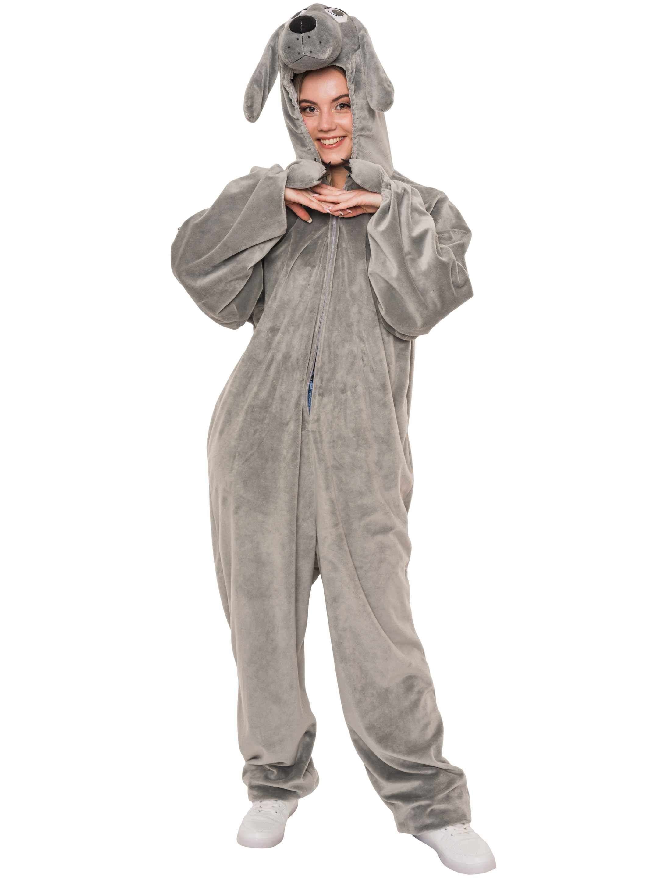 Overall Plüsch Hund Damen grau 34/36 Overall Plüsch Hund Damen grau 34/36
