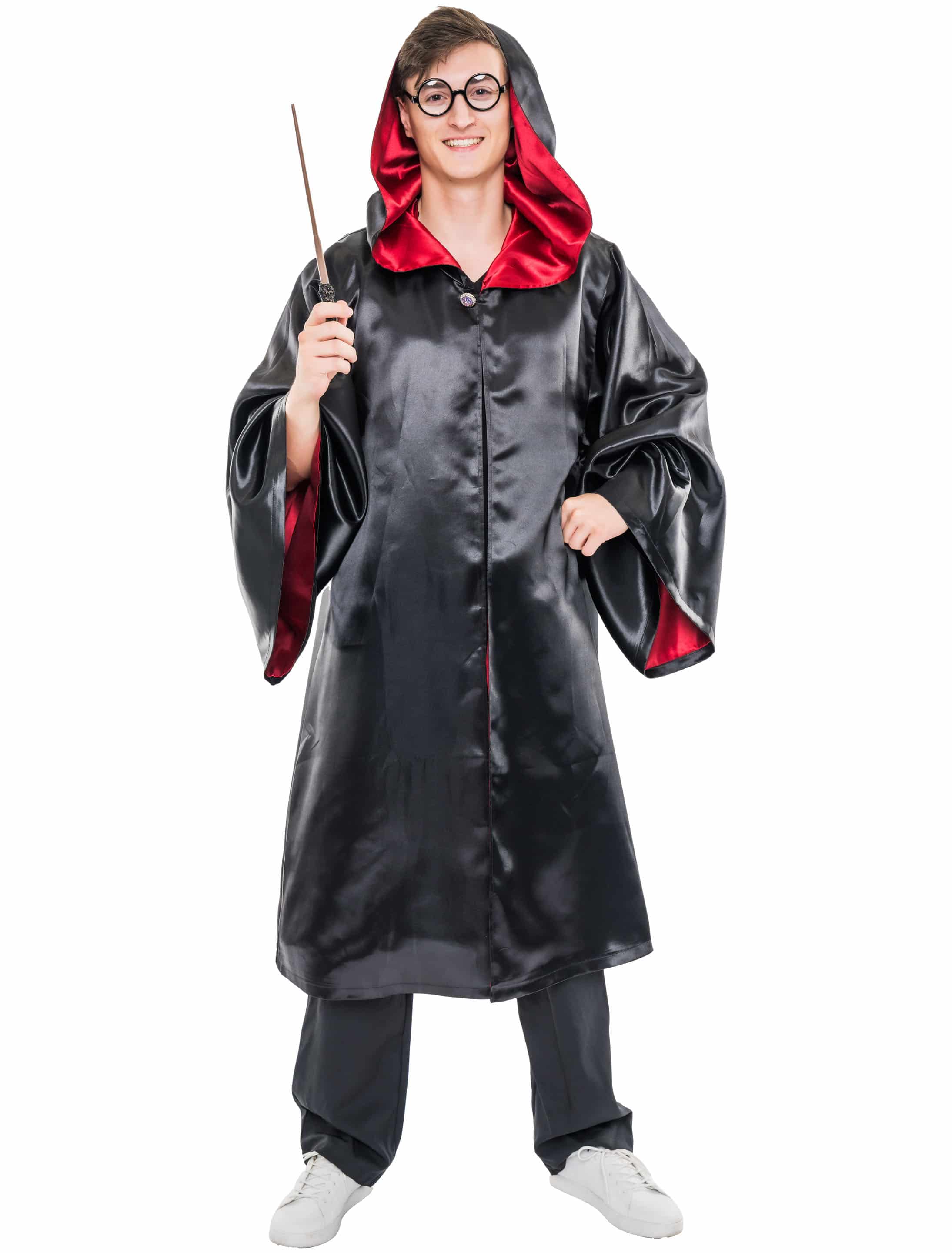 Zauberer Robe Erwachsene schwarz/rot one size