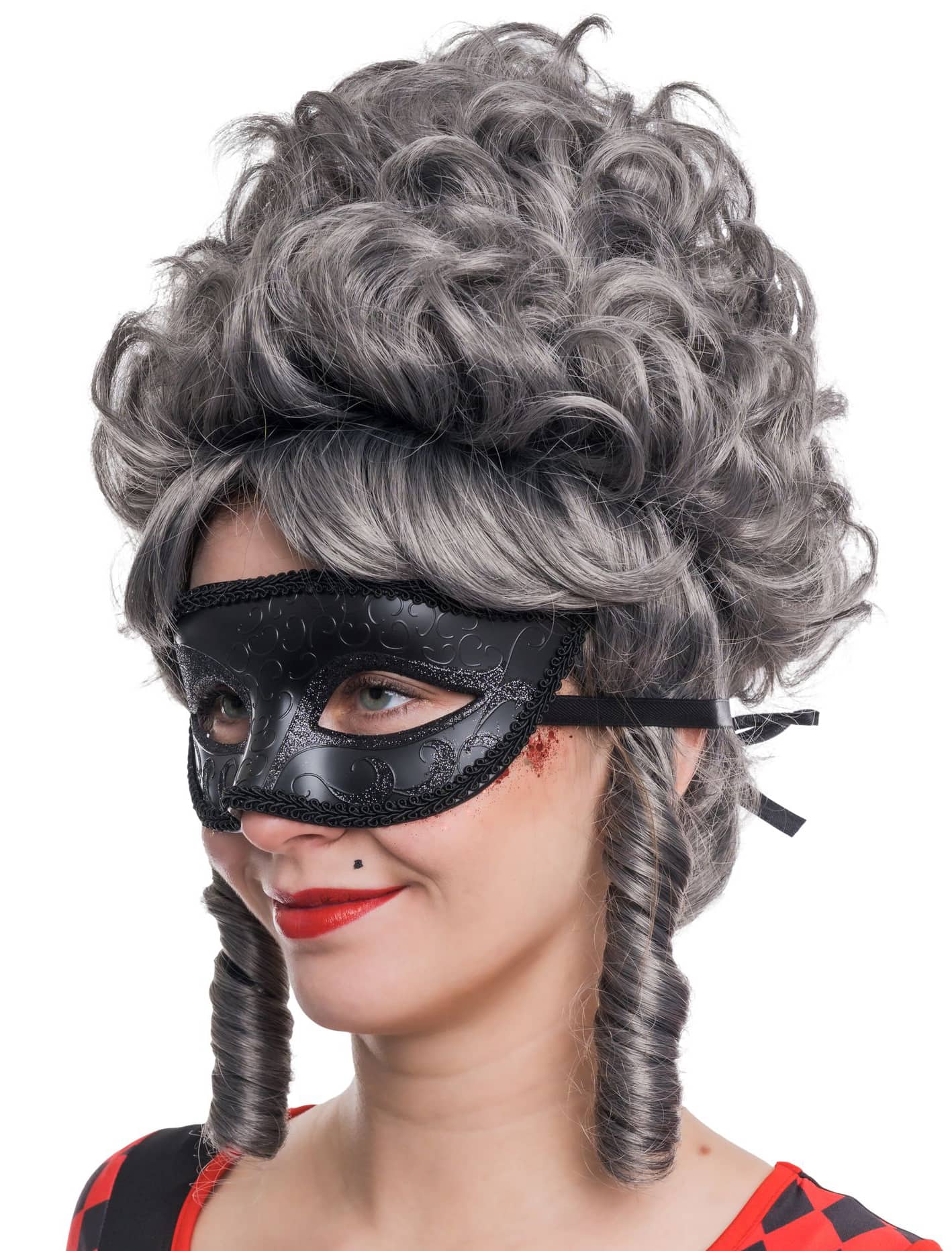 Venezianische Maske in metallic schwarz