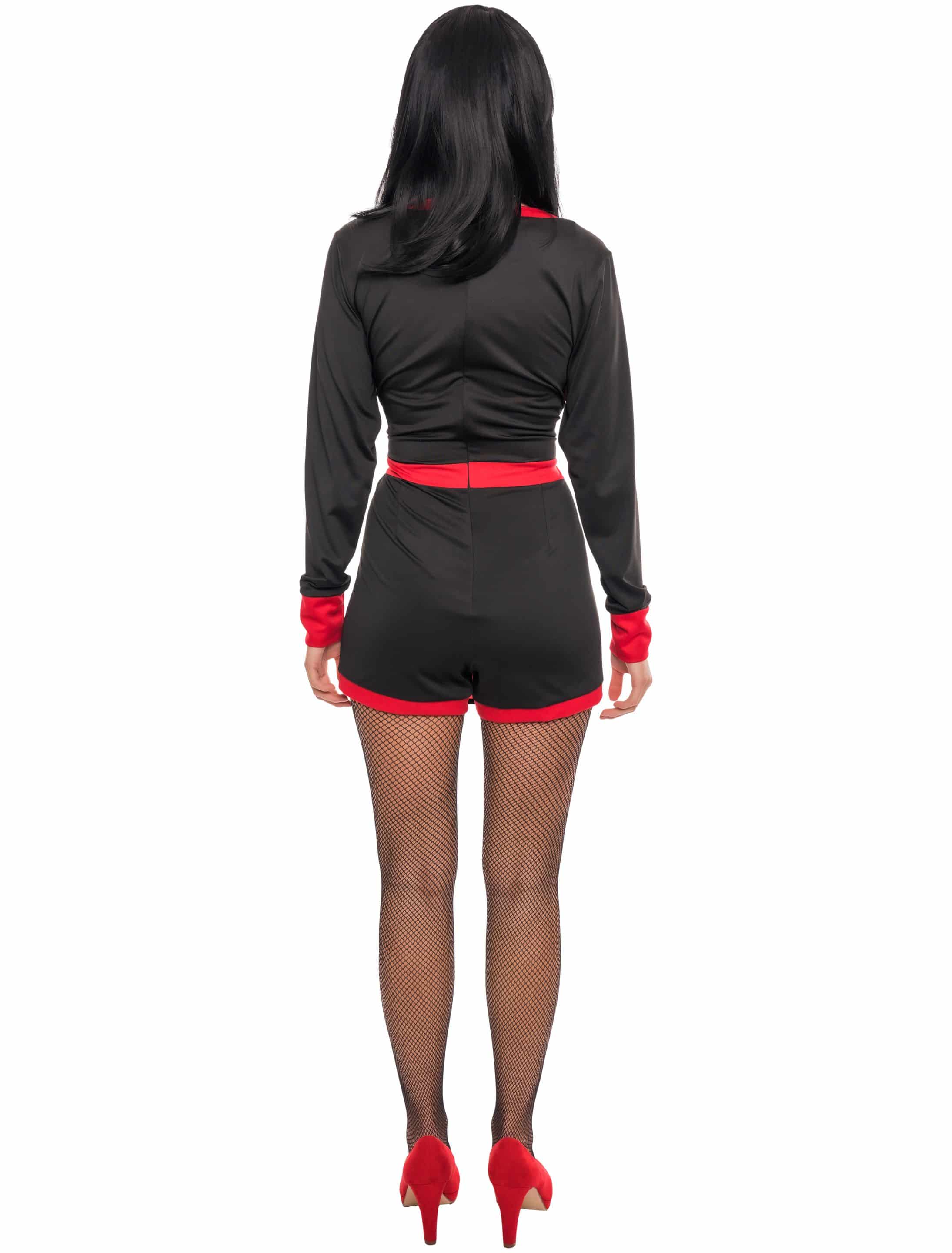 Kleid Ninja Damen schwarz/rot S/M