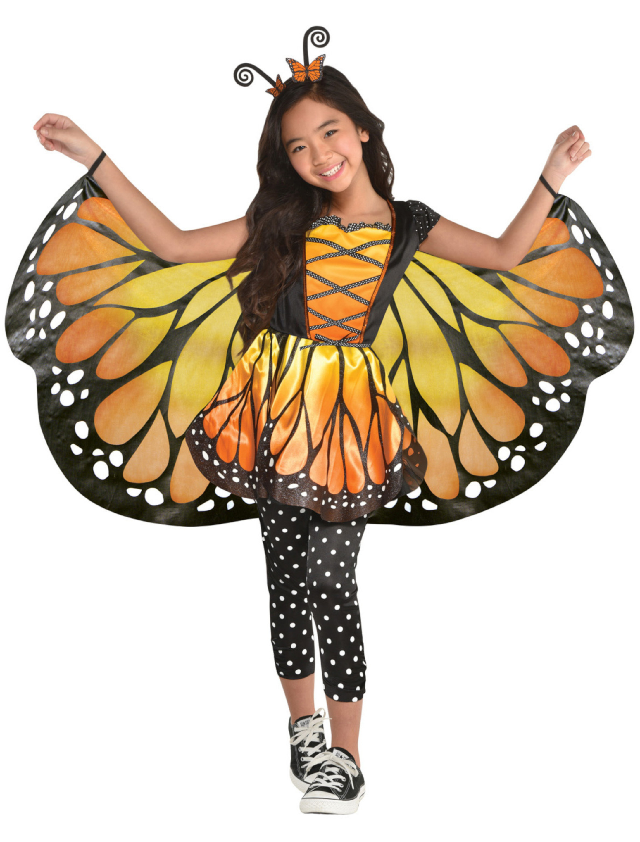 Kleid Schmetterling orange/gelb 4-tlg.