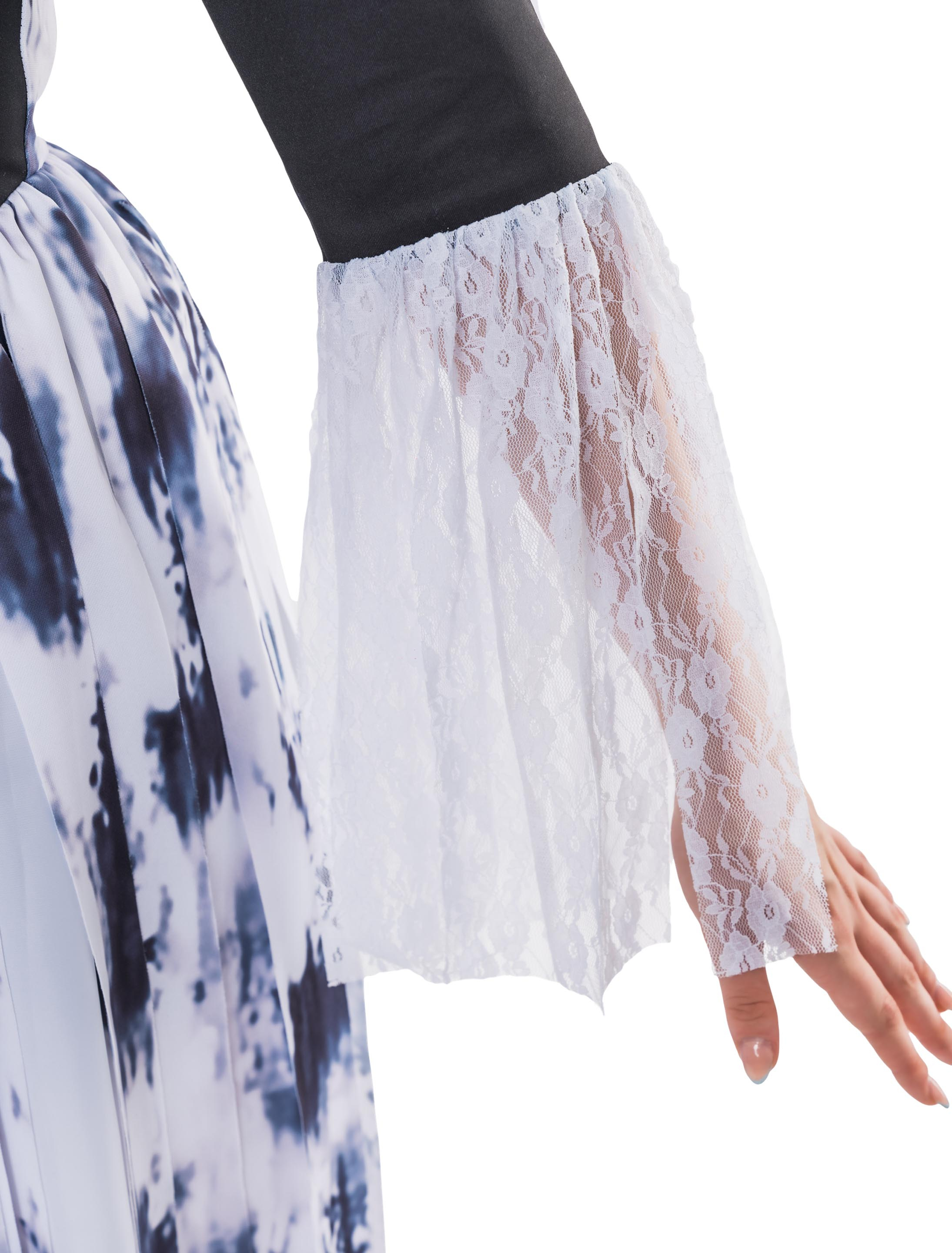 Kleid lang mit Fransen 2-tlg. schwarz/weiß L-XL