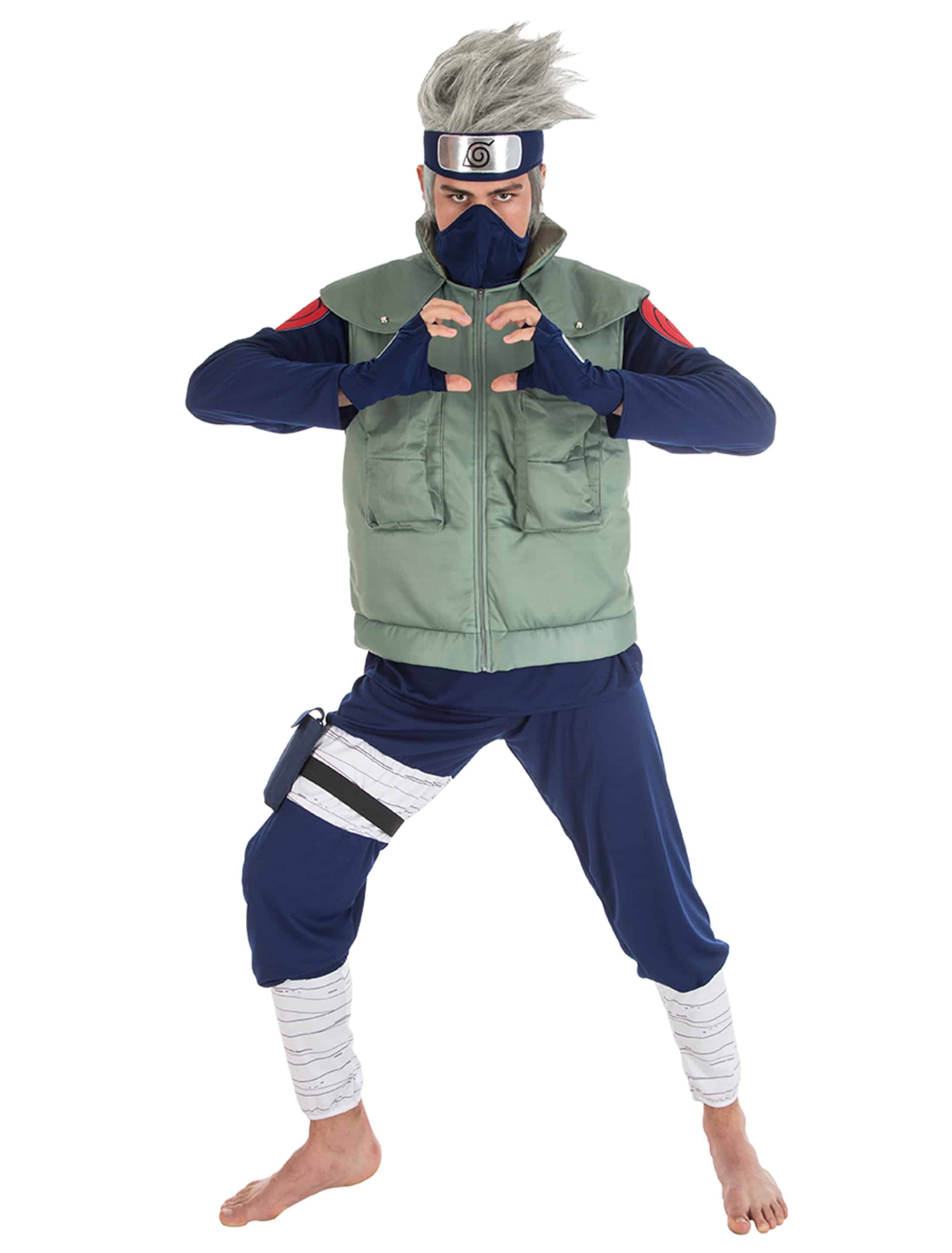 Kostüm Kakashi 8-tlg. Herren blau/grün L