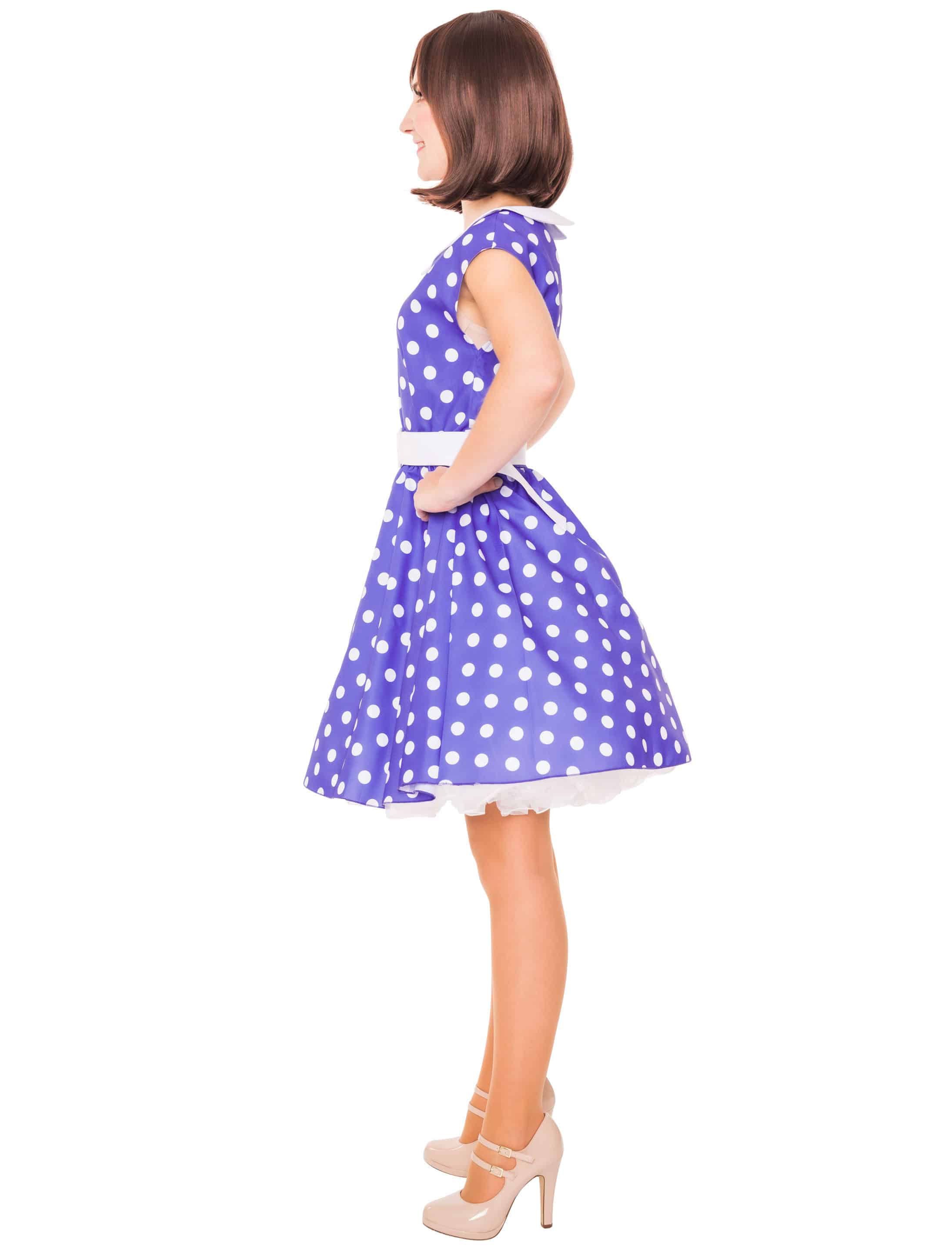 Kleid mit Punkten 2-tlg. violett XL