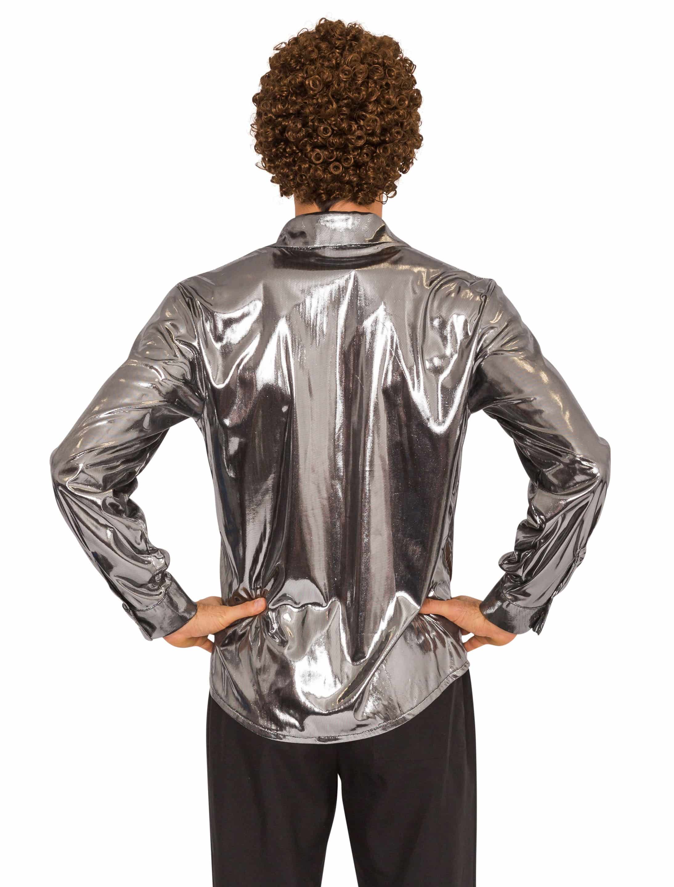 Hemd Herren metallic silber 2XL