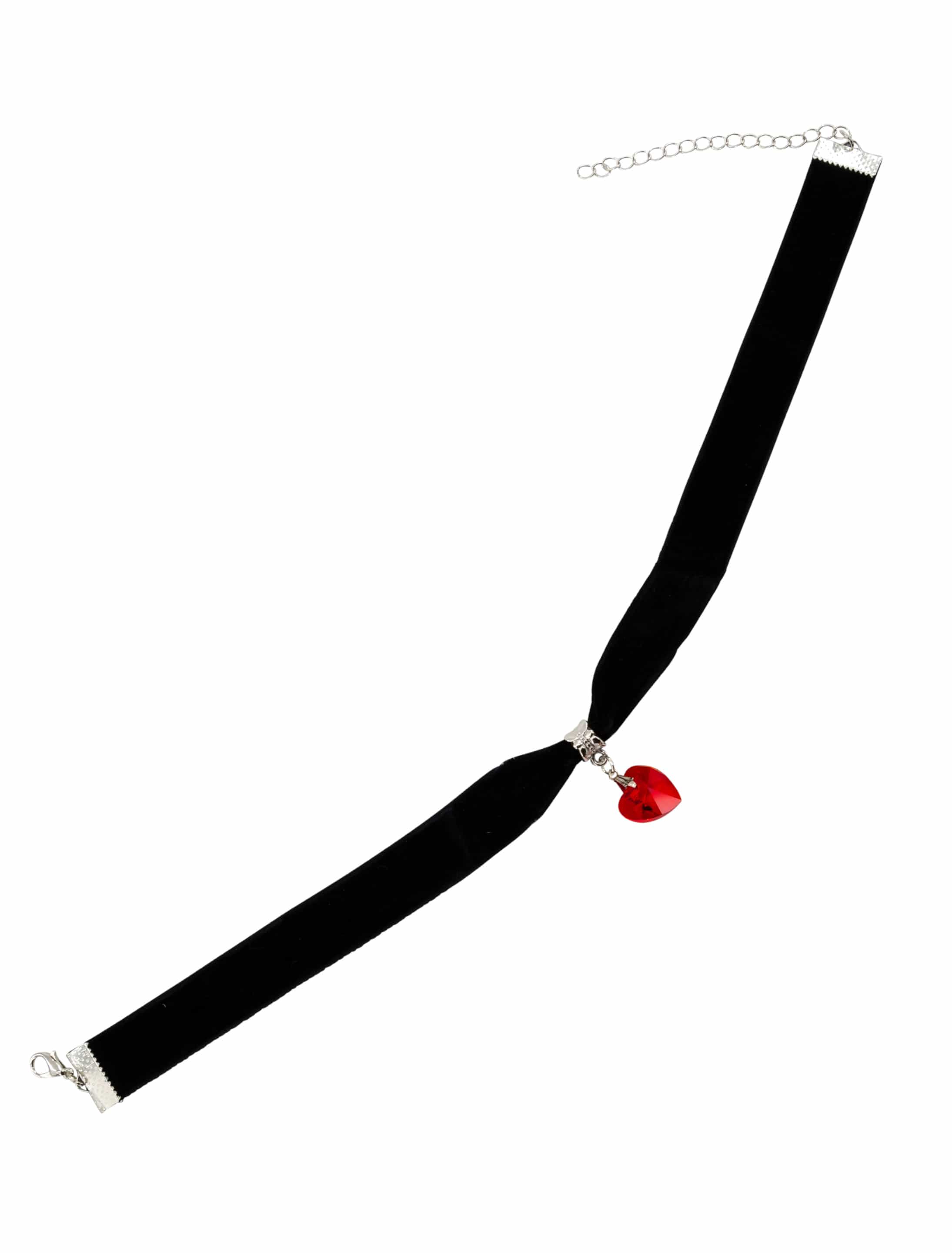 Halsband schwarz mit Herz rot