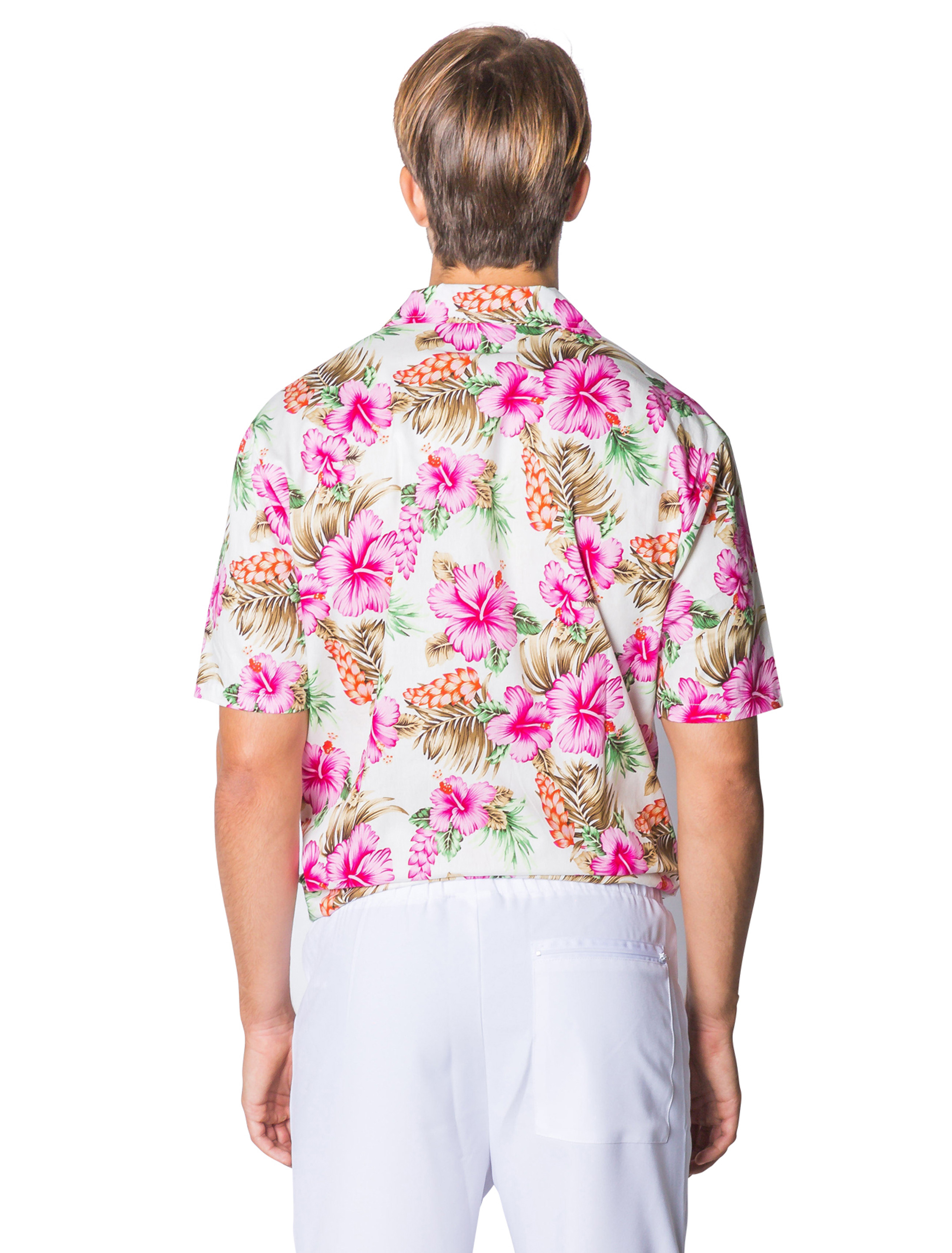 Hawaiihemd Hibiskusblüte pink 4XL/5XL