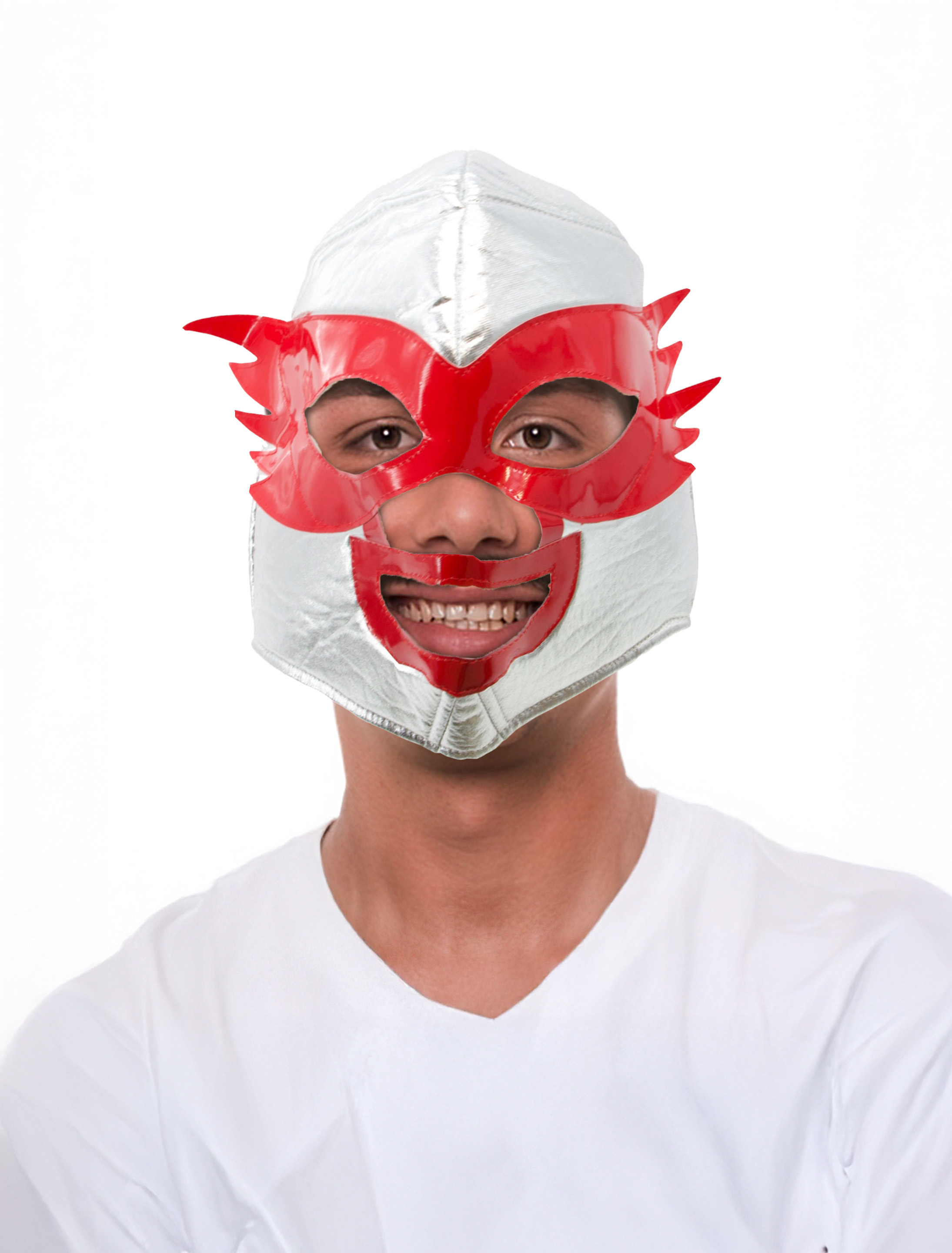 Maske Wrestling rot/silber one size