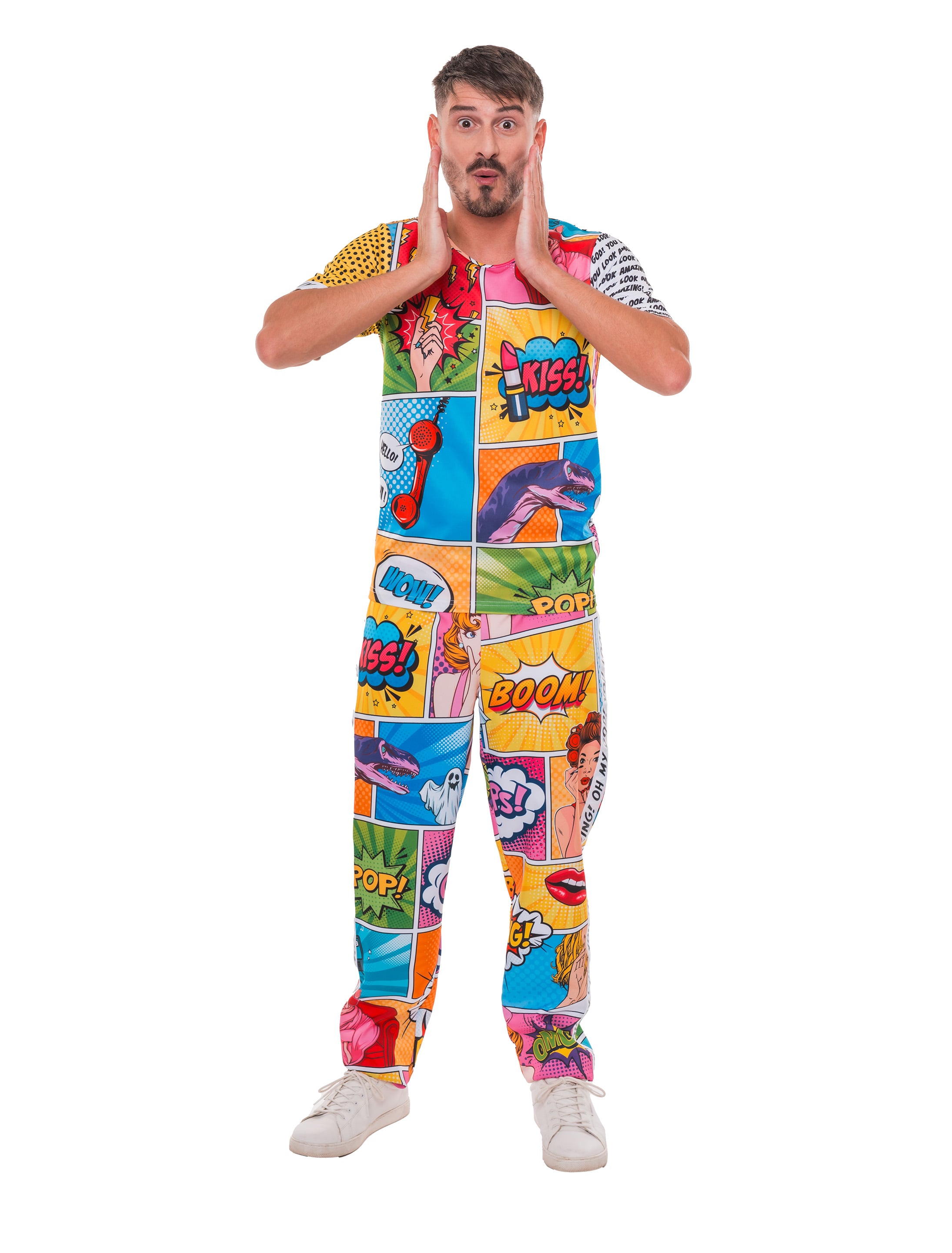 T-Shirt Pop-Art Herren bunt S/M