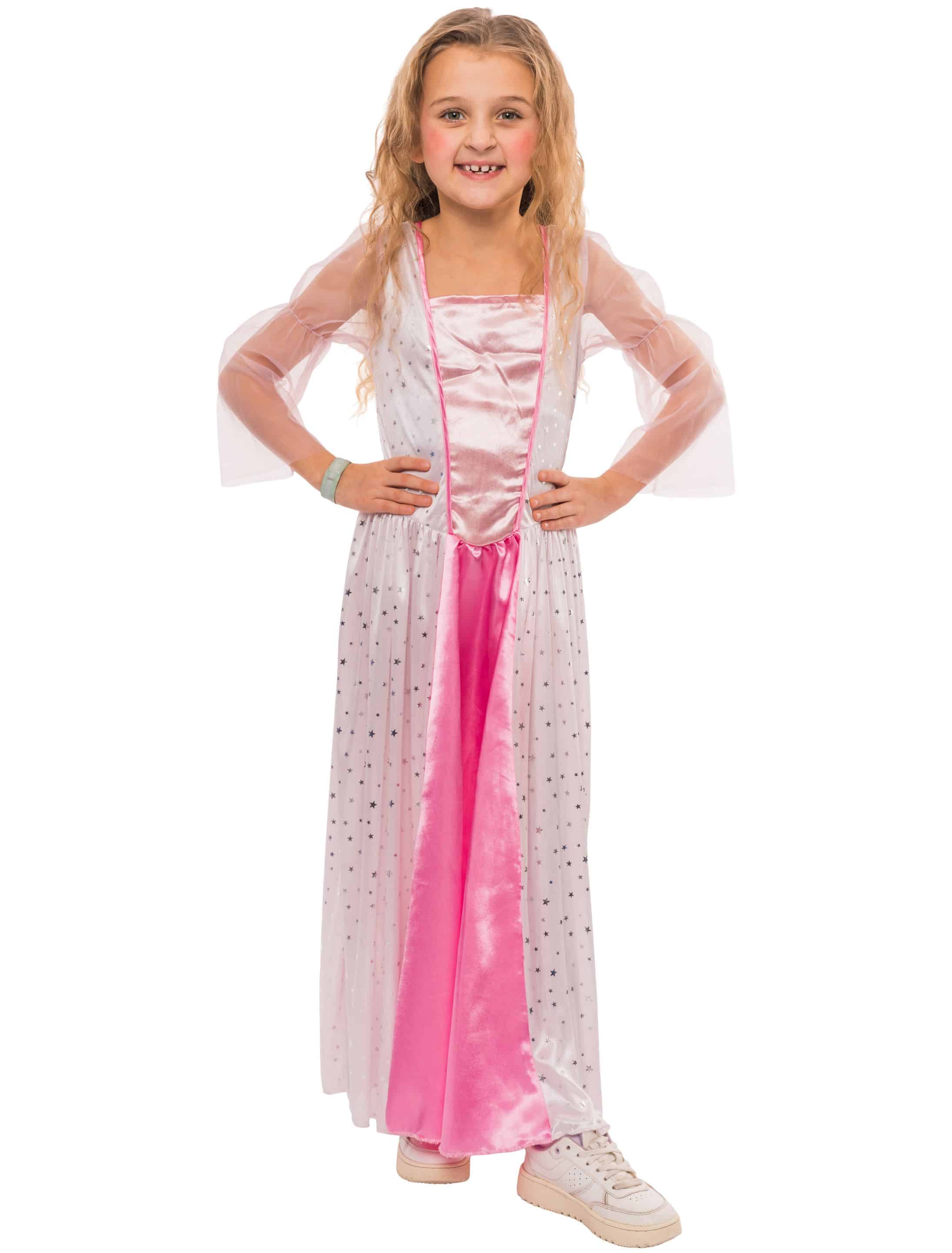 Kleid mit Sternen Prinzessin Kinder rosa 116