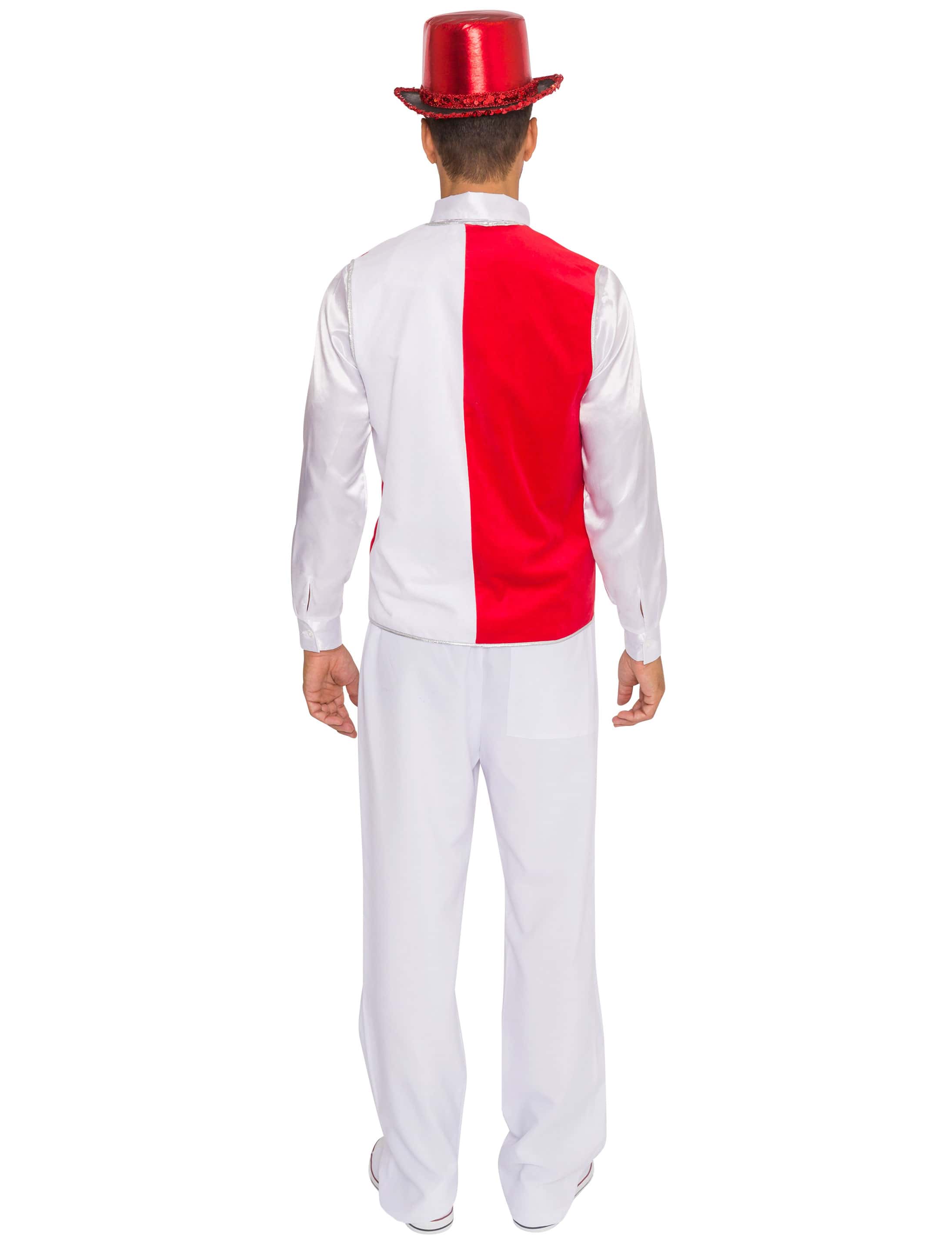 Weste mit Sternen Herren rot/weiß S/M Weste mit Sternen Herren rot/weiß S/M