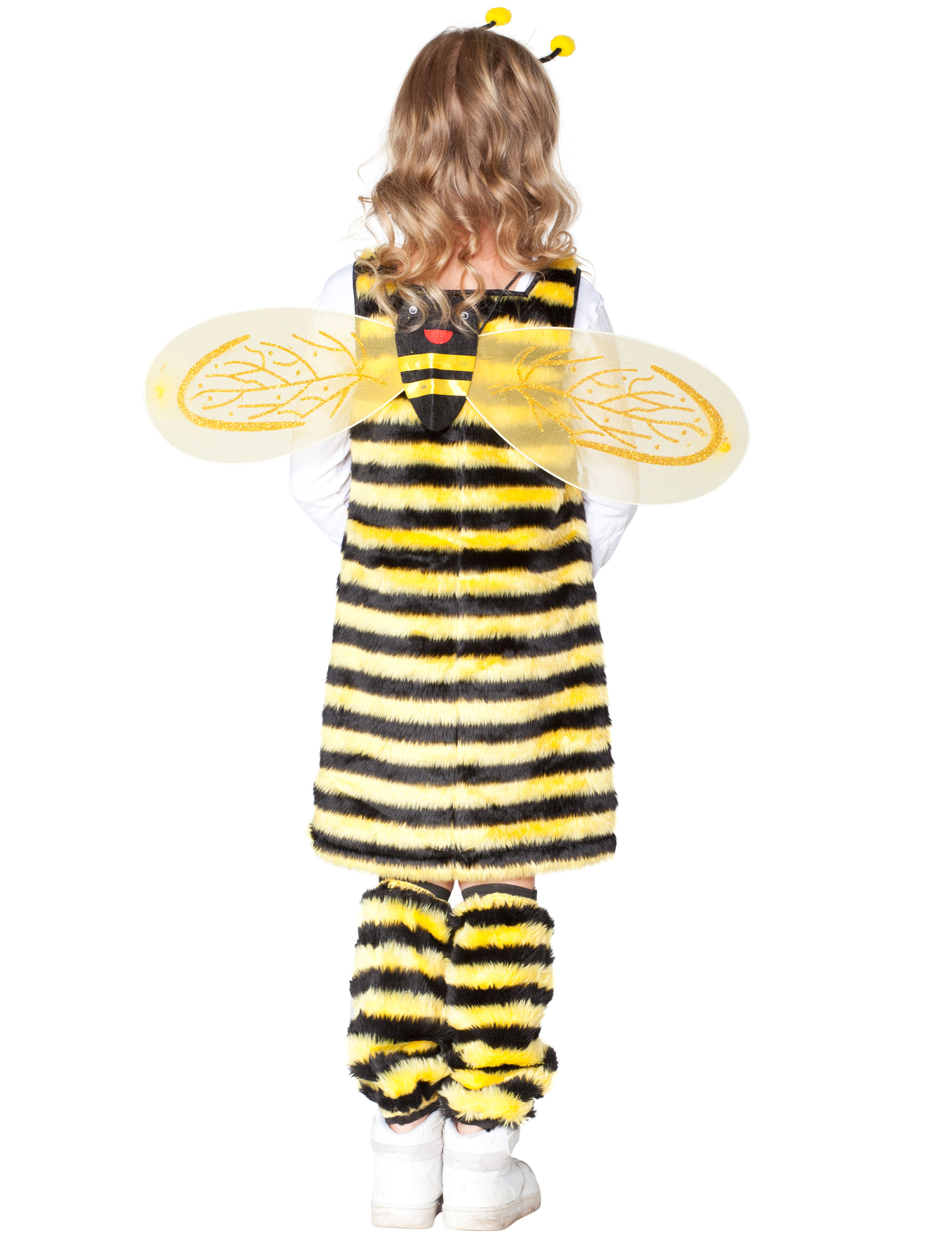 Kleid Biene Plüsch Kinder schwarz/gelb 128 Kleid Biene Plüsch Kinder schwarz/gelb 128