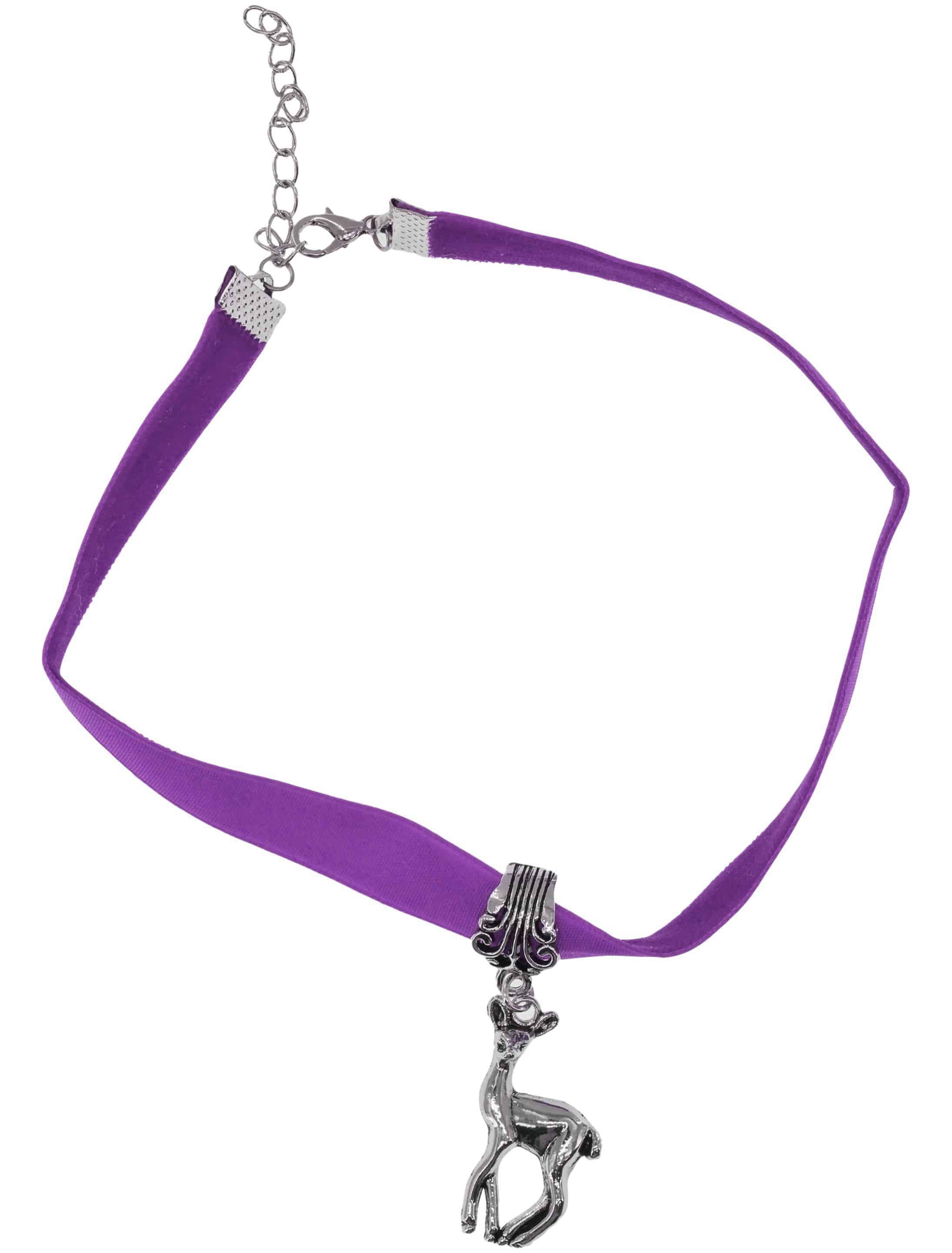 Halskette Choker mit Reh Damen lila