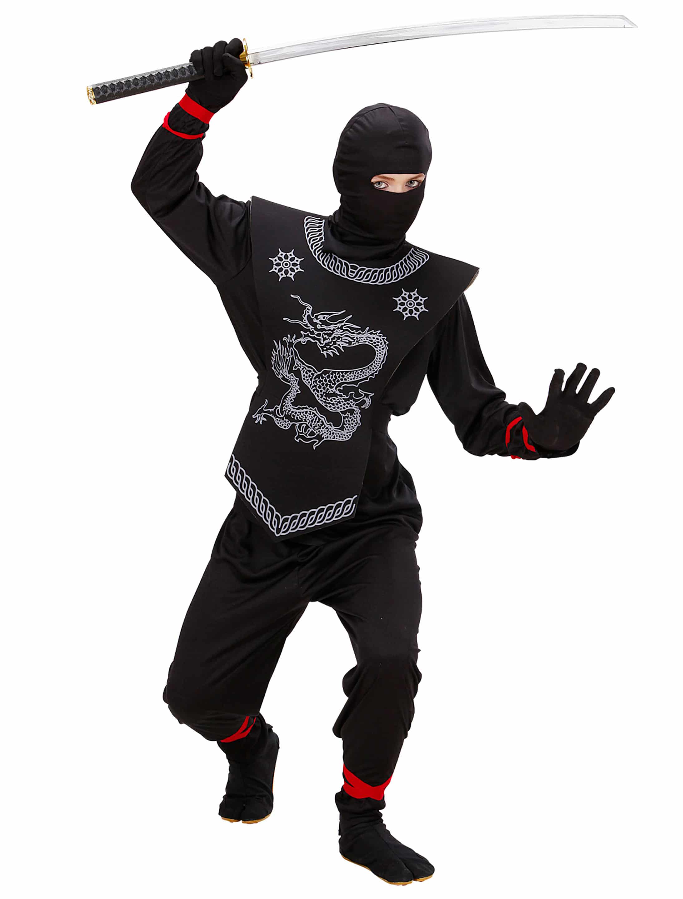 Ninja Dragon Kinder 4-tlg. schwarz 128