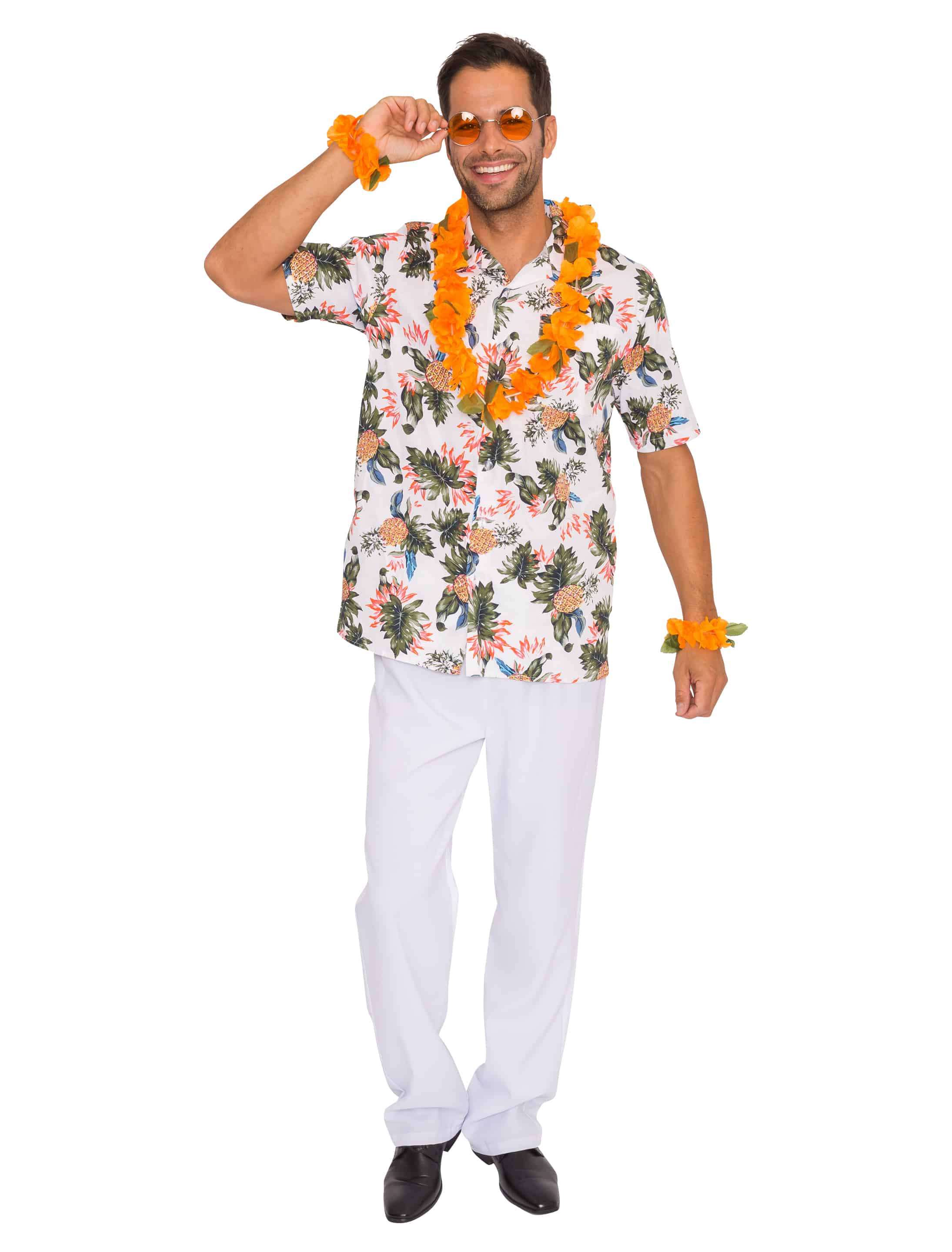 Hawaiihemd mit Ananas beige XL/XXL