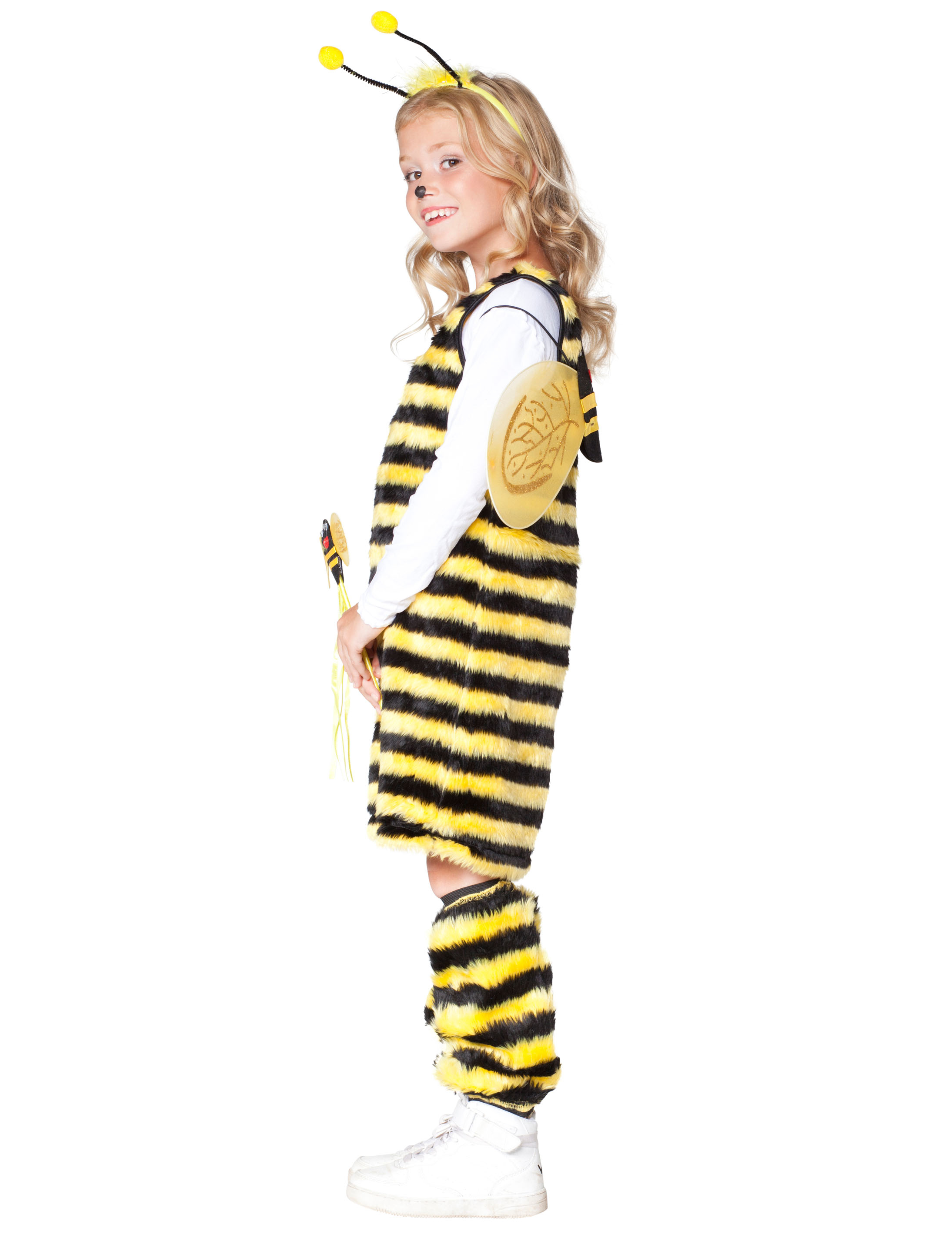 Kleid Biene Plüsch Kinder schwarz/gelb 128 Kleid Biene Plüsch Kinder schwarz/gelb 128