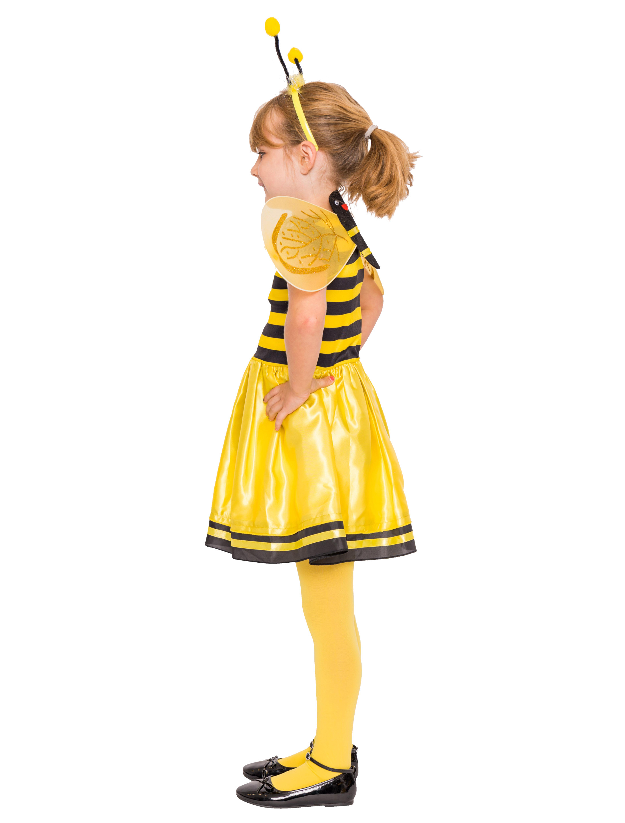 Kleid Bienchen Kinder schwarz/gelb 5-6 Jahre