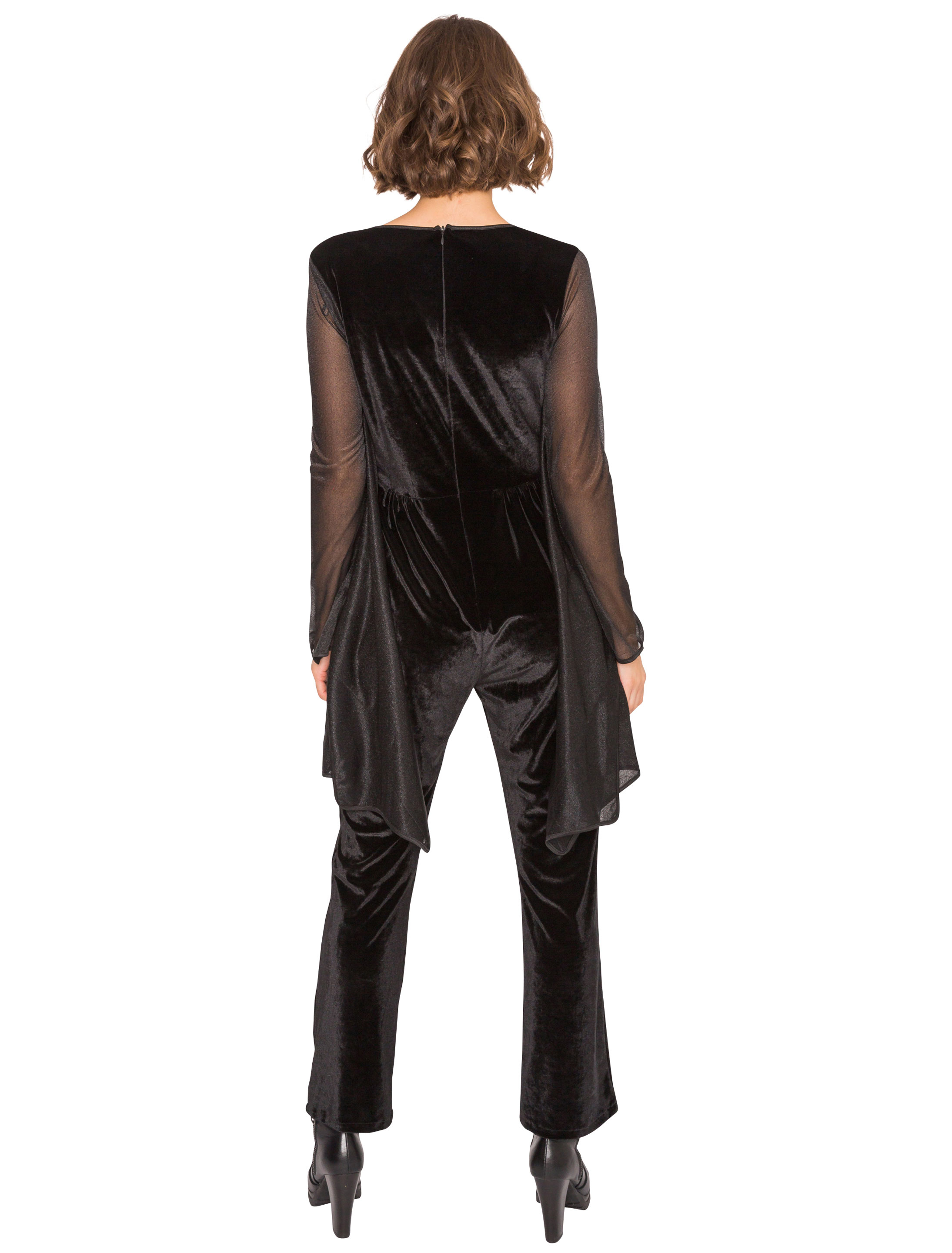 Jumpsuit Fledermaus Damen schwarz XL