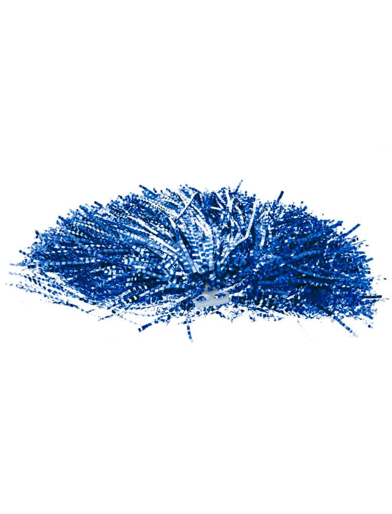 Pom Pom metallic blau