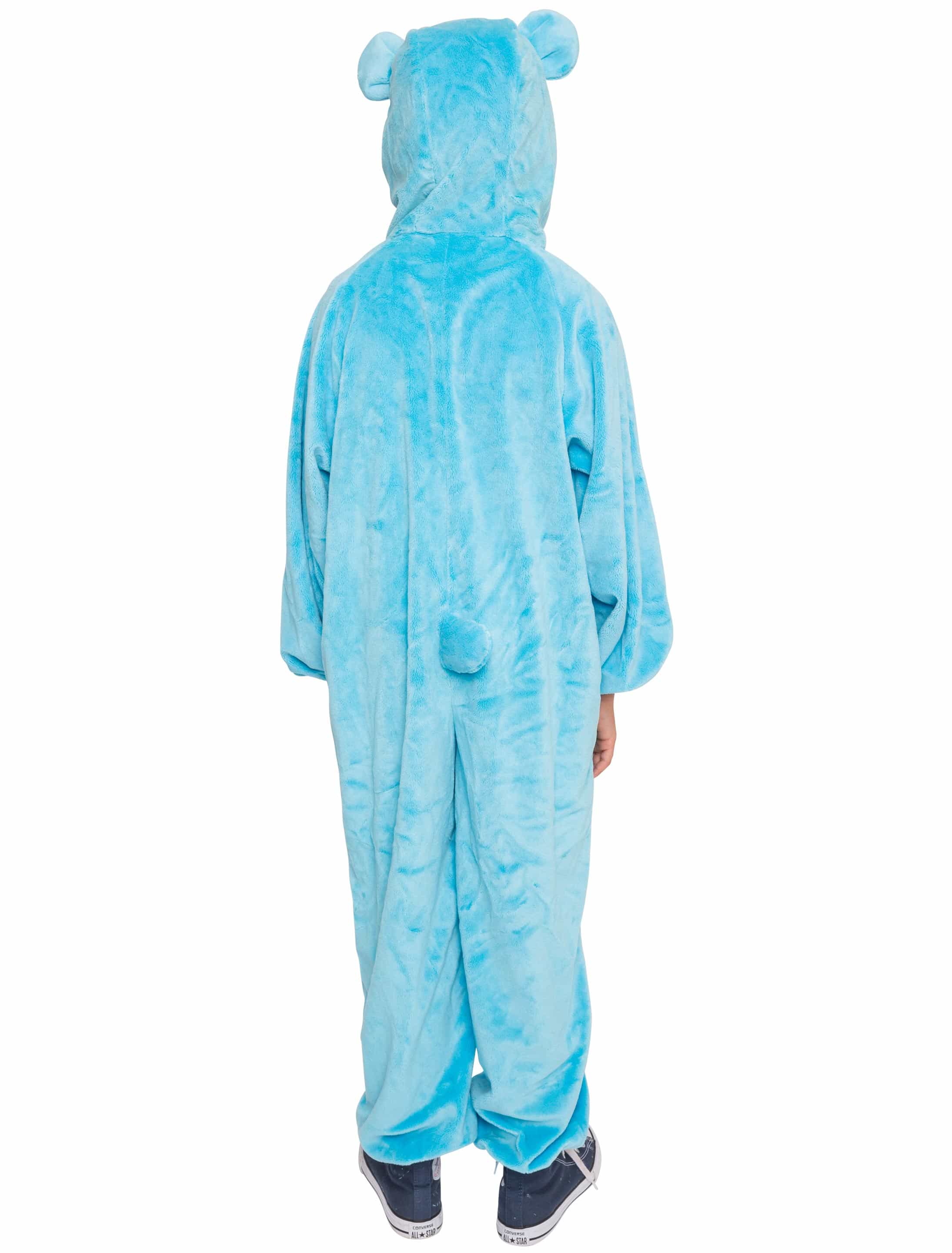 Overall Plüsch Bärchen Kinder blau 86-92