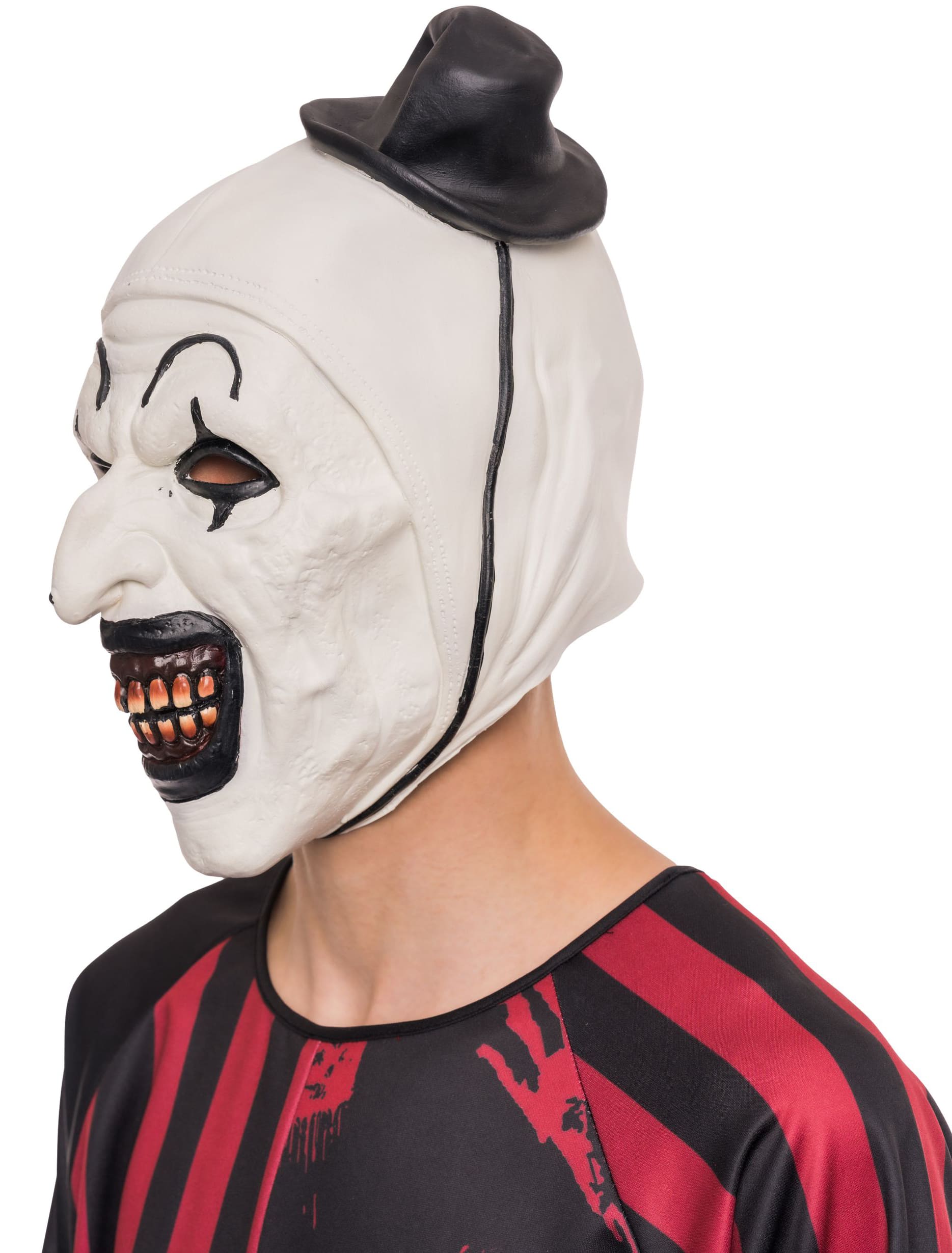 Latexmaske Terrifier schwarz/weiß