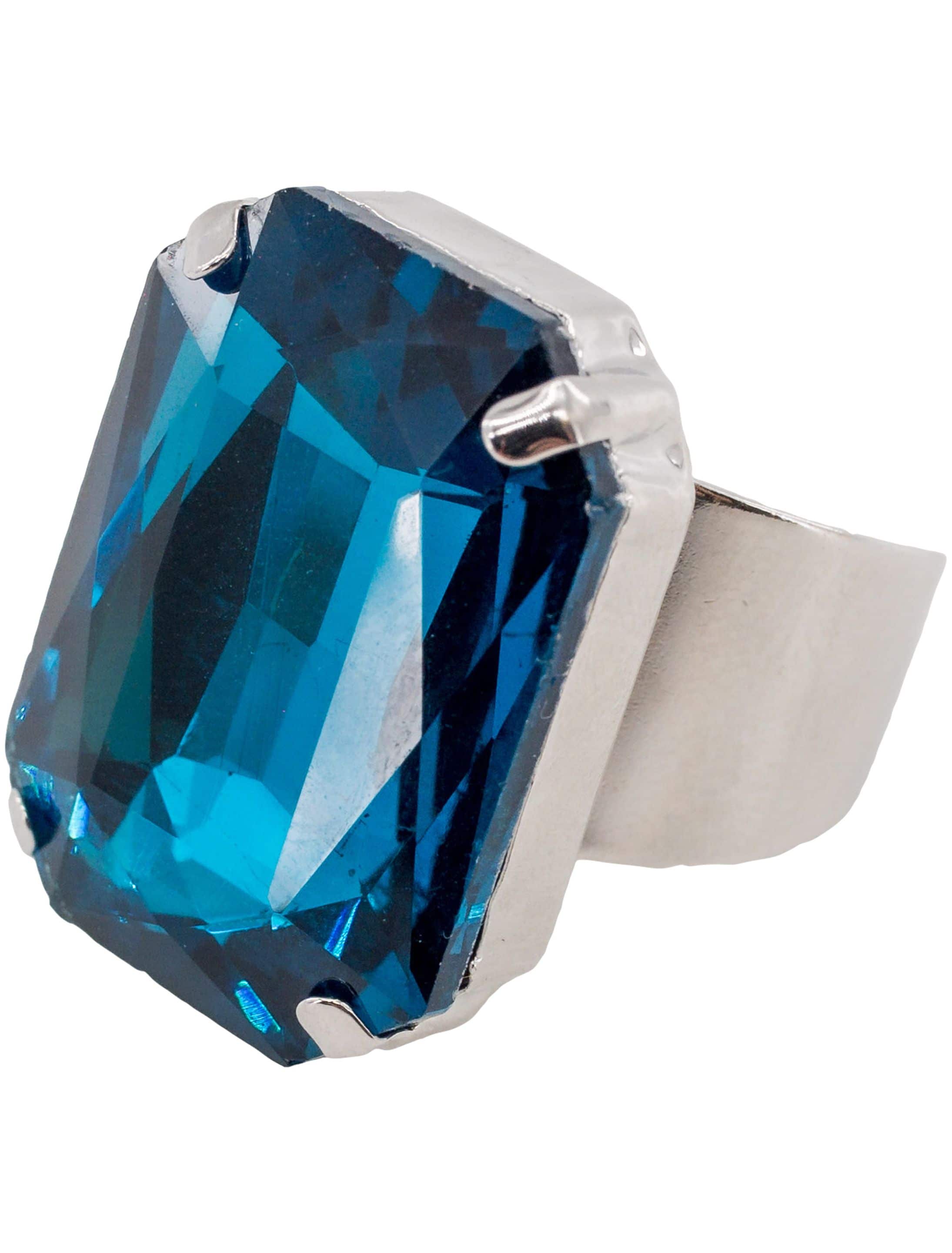 Ring mit Kristall blau
