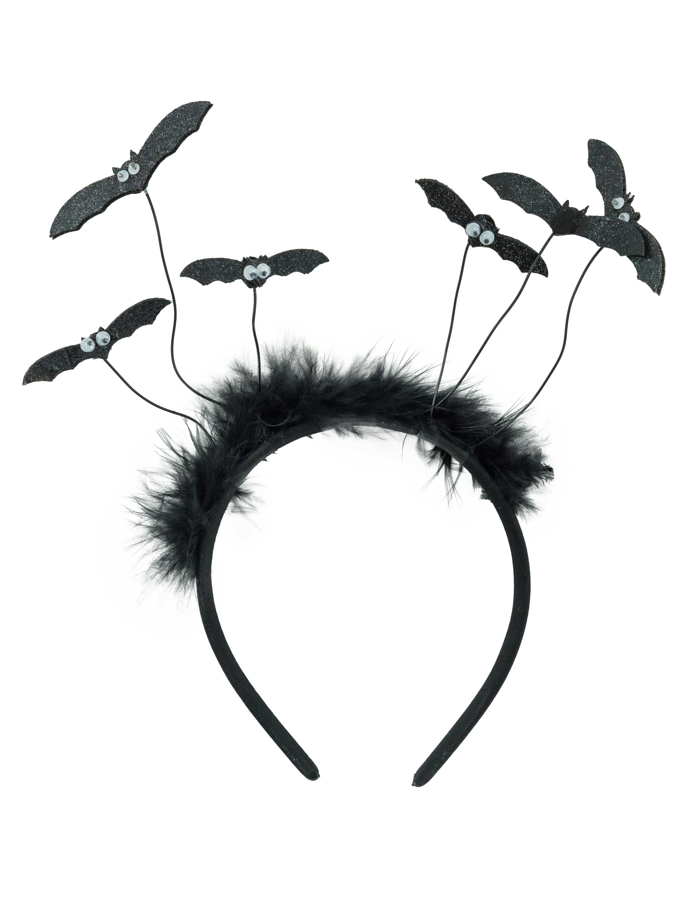 Haarreif Fledermäuse mit Federn schwarz