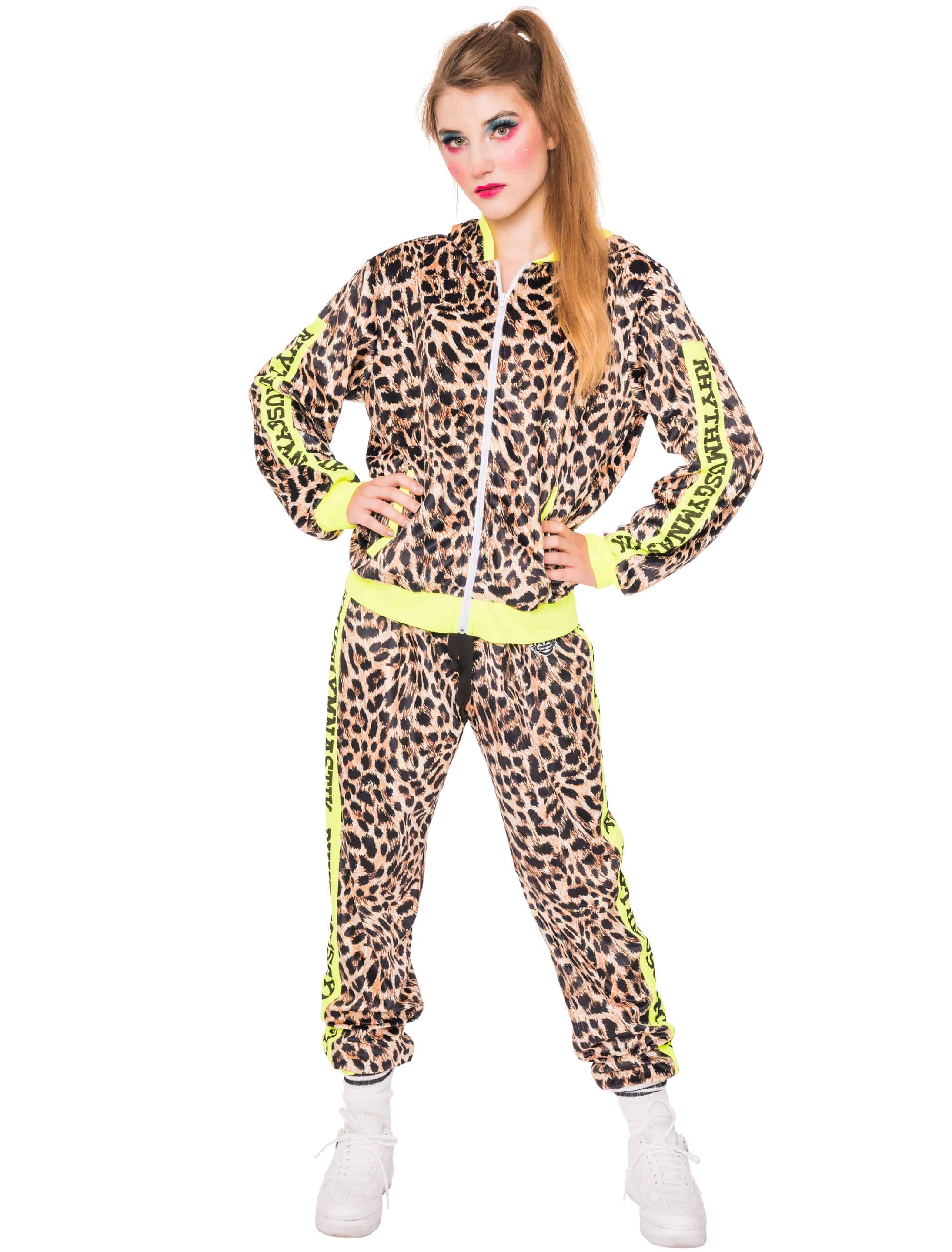 Jogginganzug Rhythmusgymnastik Leopard schwarz/beige L/XL