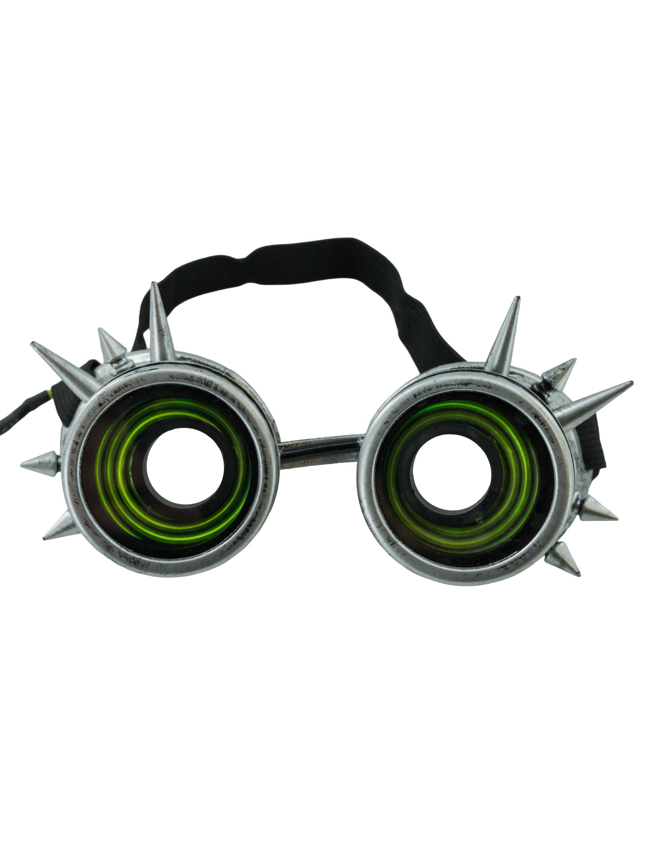 Brille mit Spikes und LED silber