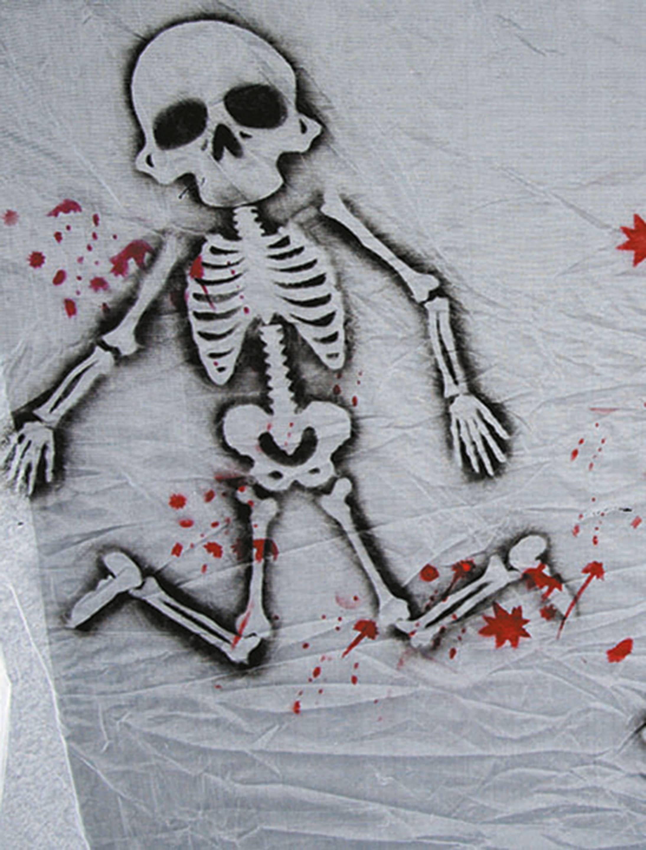Dekotuch bedruckt mit Skeletten Dekotuch bedruckt mit Skeletten