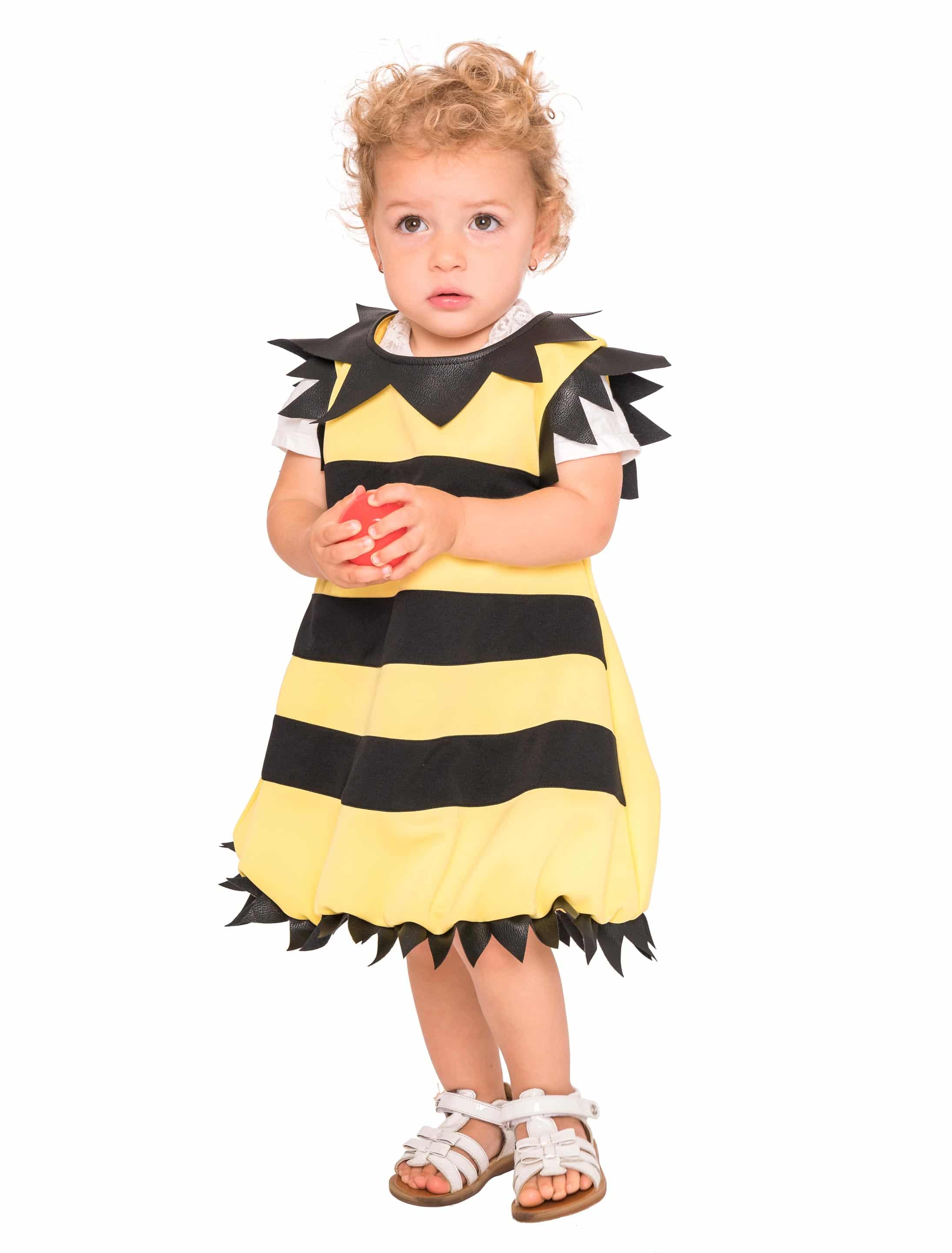 Kleid Bienchen Kinder ärmellos schwarz/gelb 98