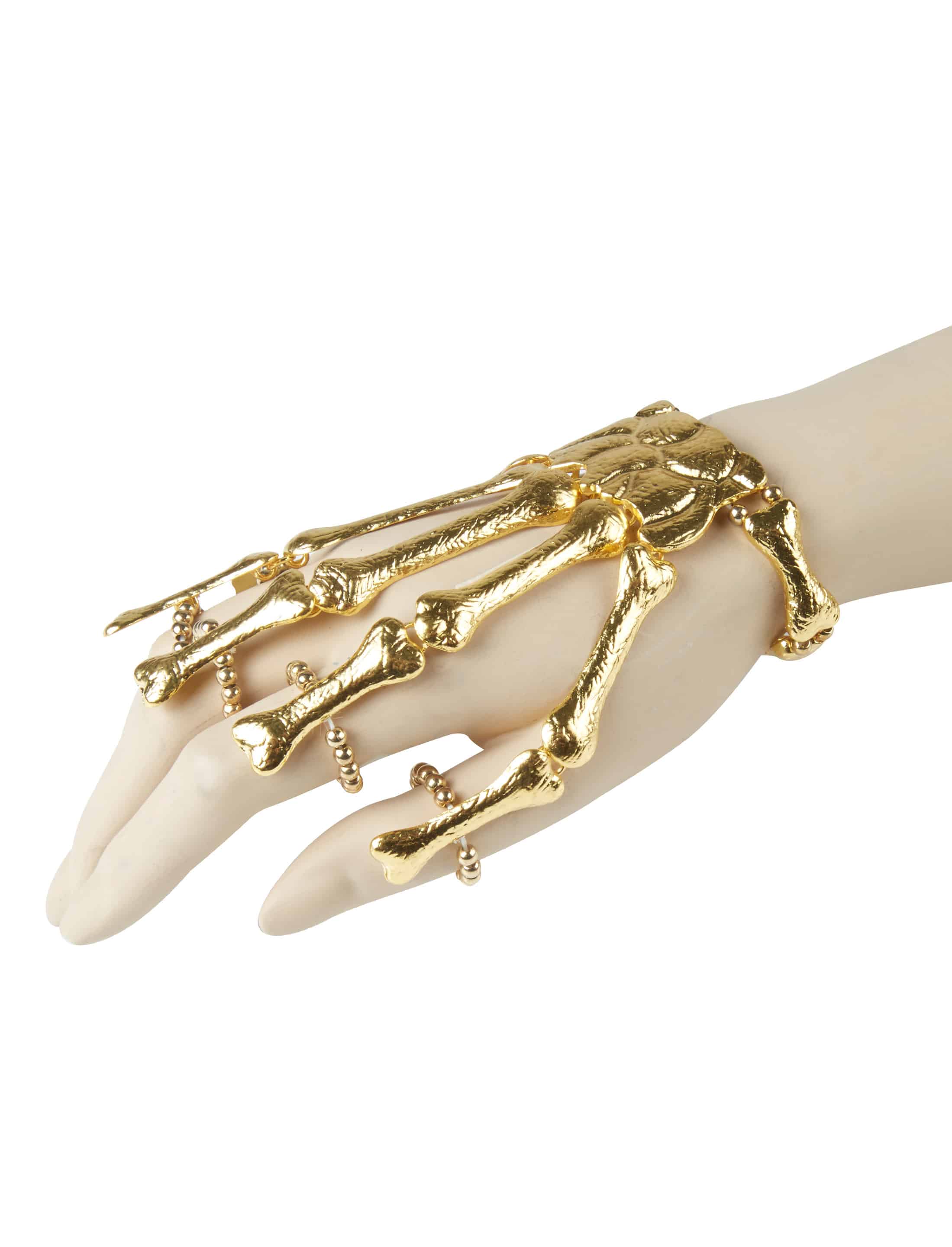 Handkette mit Knochen gold