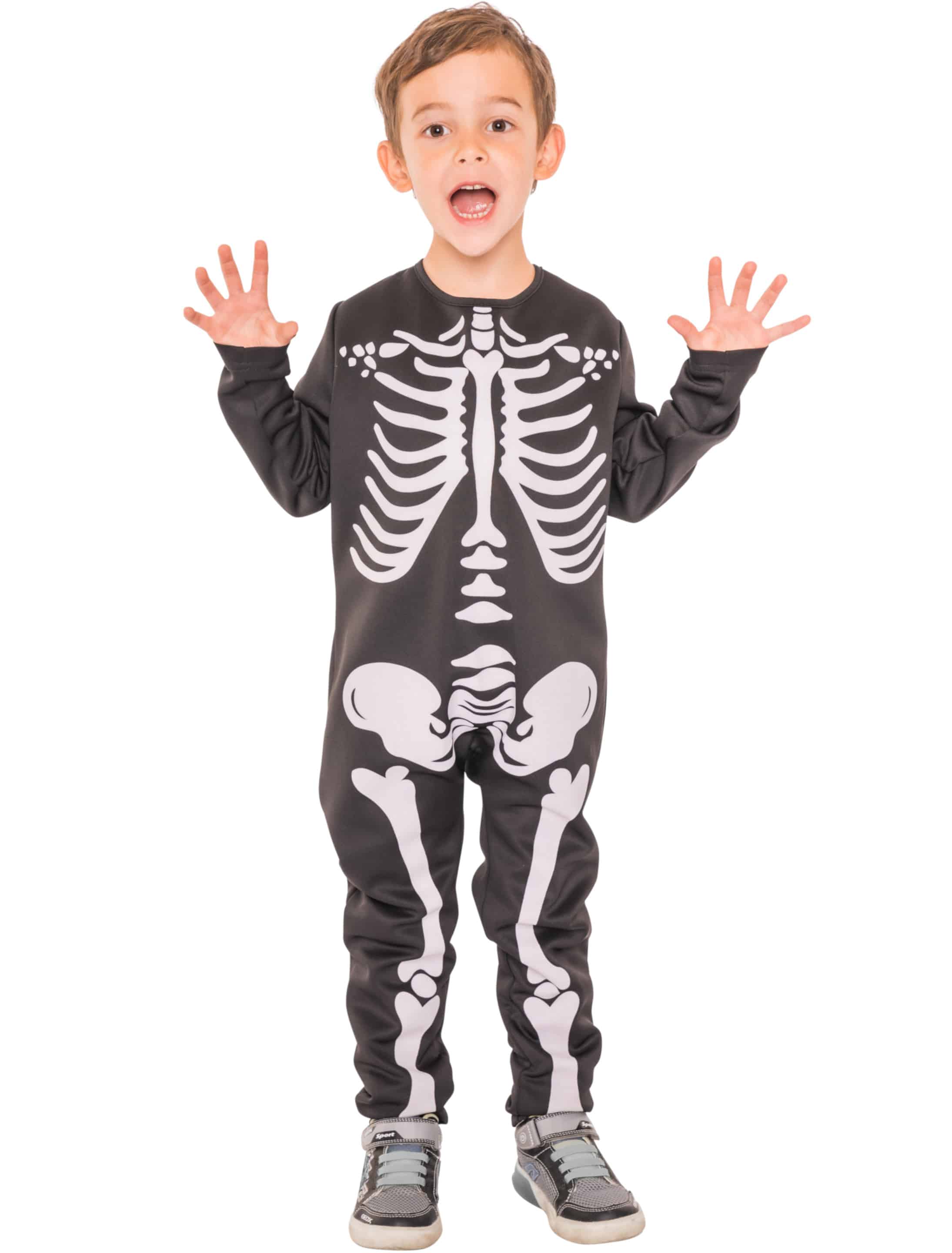 Overall Kinder mit Skelett schwarz 128